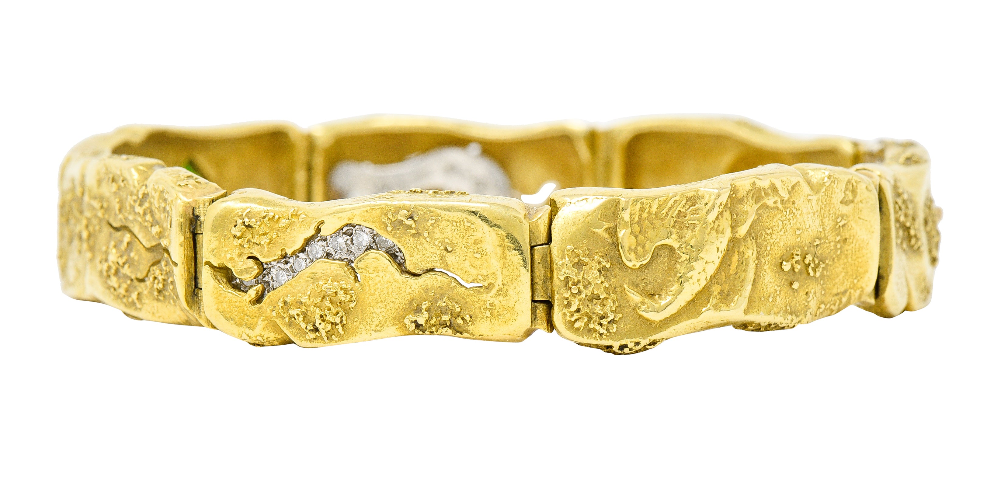 .11111 SeidenGang Peridot Diamond 18 Karat Gold Platinum Odyssey Braceletbracelet - Wilson's Estate Jewelry