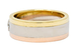 Cartier Diamond 18 Karat Tri-Gold Trinity Unisex Band Ring - Wilson's Estate Jewelry