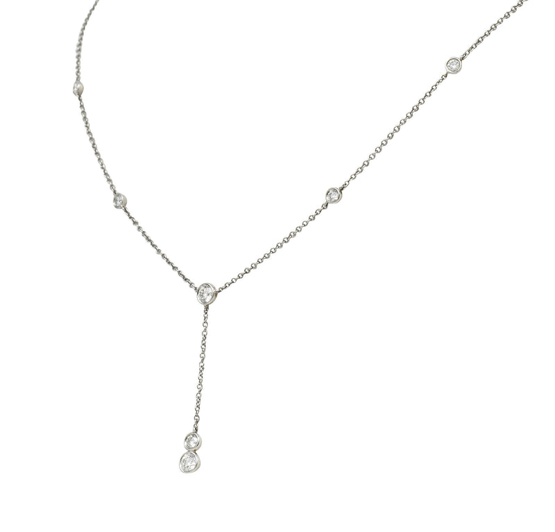 Tiffany & Co. Elsa Peretti 1.00 CTW Diamond Platinum Diamonds By The Yard Lariat NecklaceNecklace - Wilson's Estate Jewelry