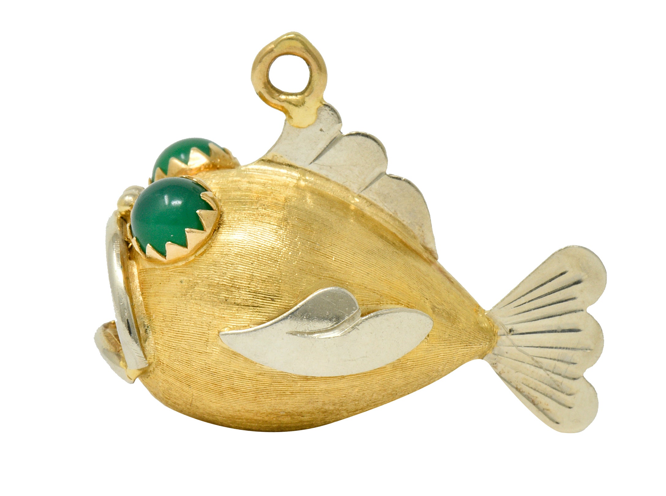 1960's Vintage 14 Karat Two-Tone Gold Fish Charmcharm - Wilson's Estate Jewelry