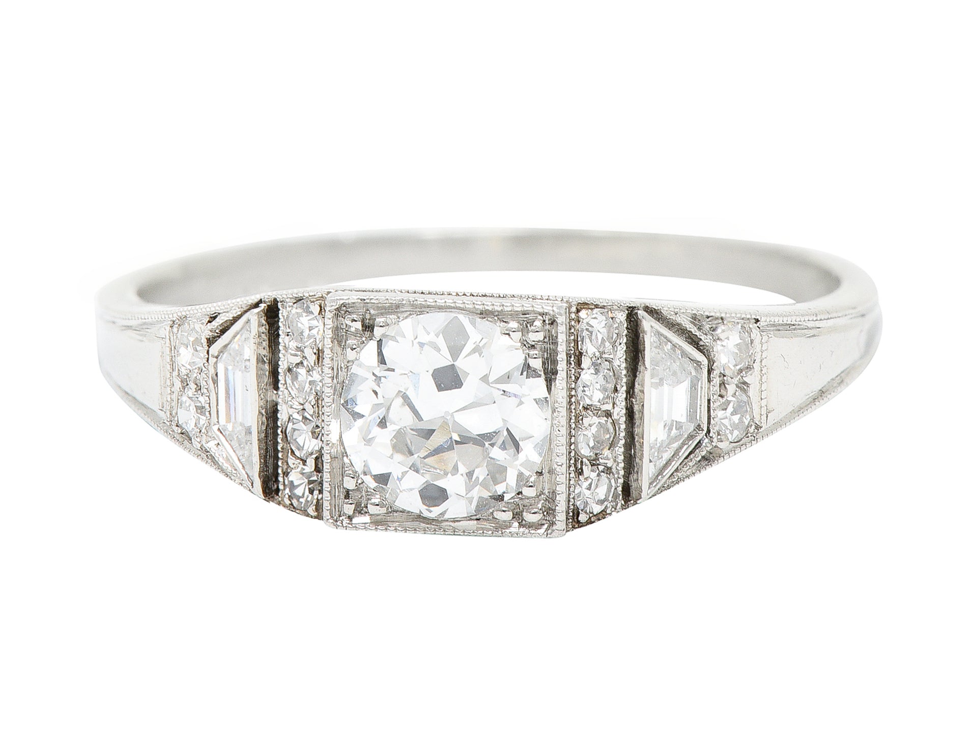 1927 Art Deco 0.83 CTW Diamond Platinum Engagement RingRings - Wilson's Estate Jewelry