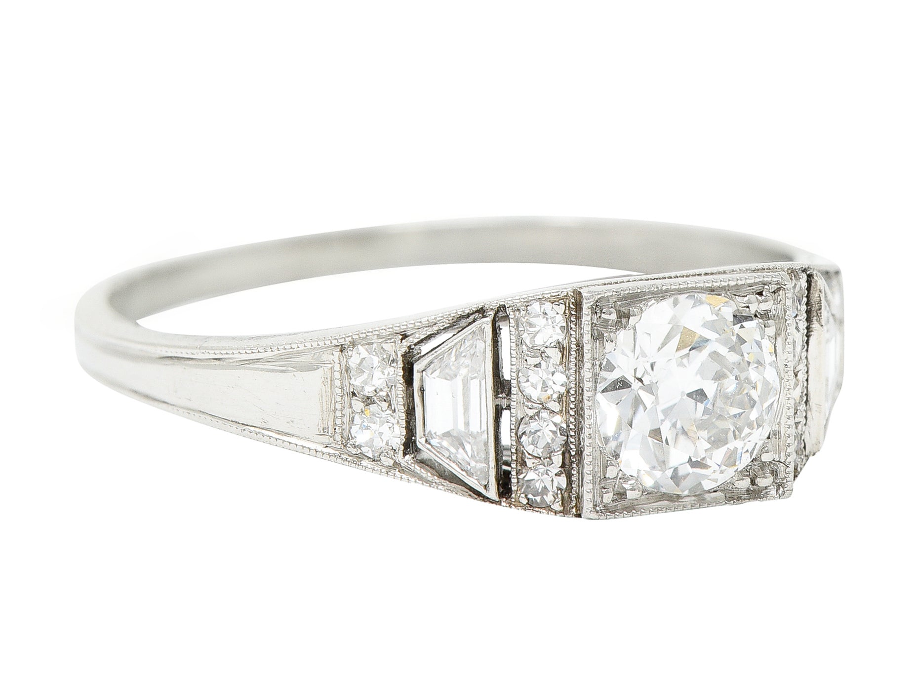 1927 Art Deco 0.83 CTW Diamond Platinum Engagement RingRings - Wilson's Estate Jewelry