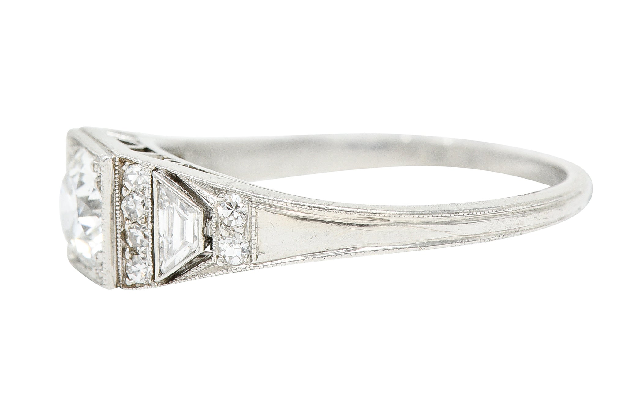 1927 Art Deco 0.83 CTW Diamond Platinum Engagement RingRings - Wilson's Estate Jewelry