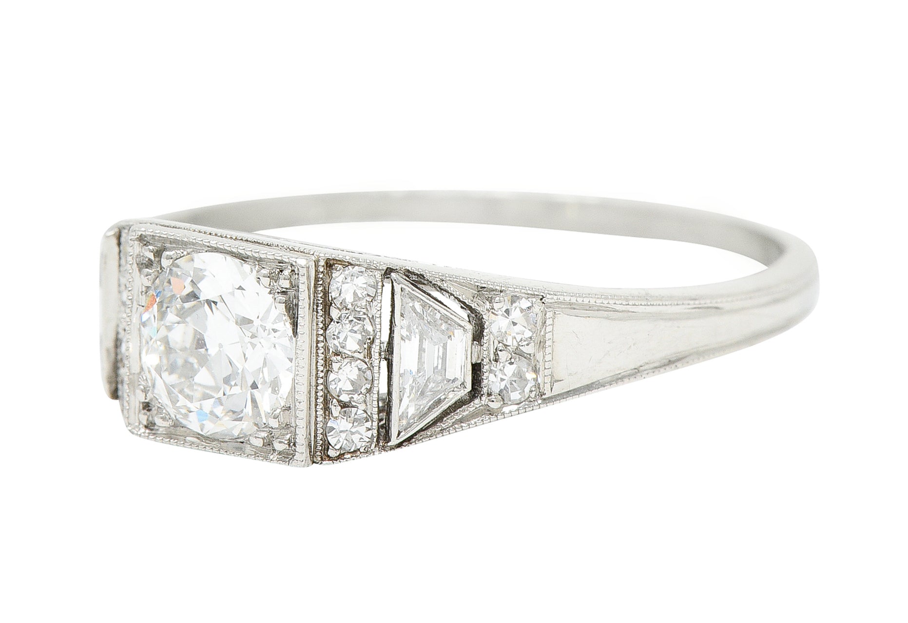 1927 Art Deco 0.83 CTW Diamond Platinum Engagement RingRings - Wilson's Estate Jewelry