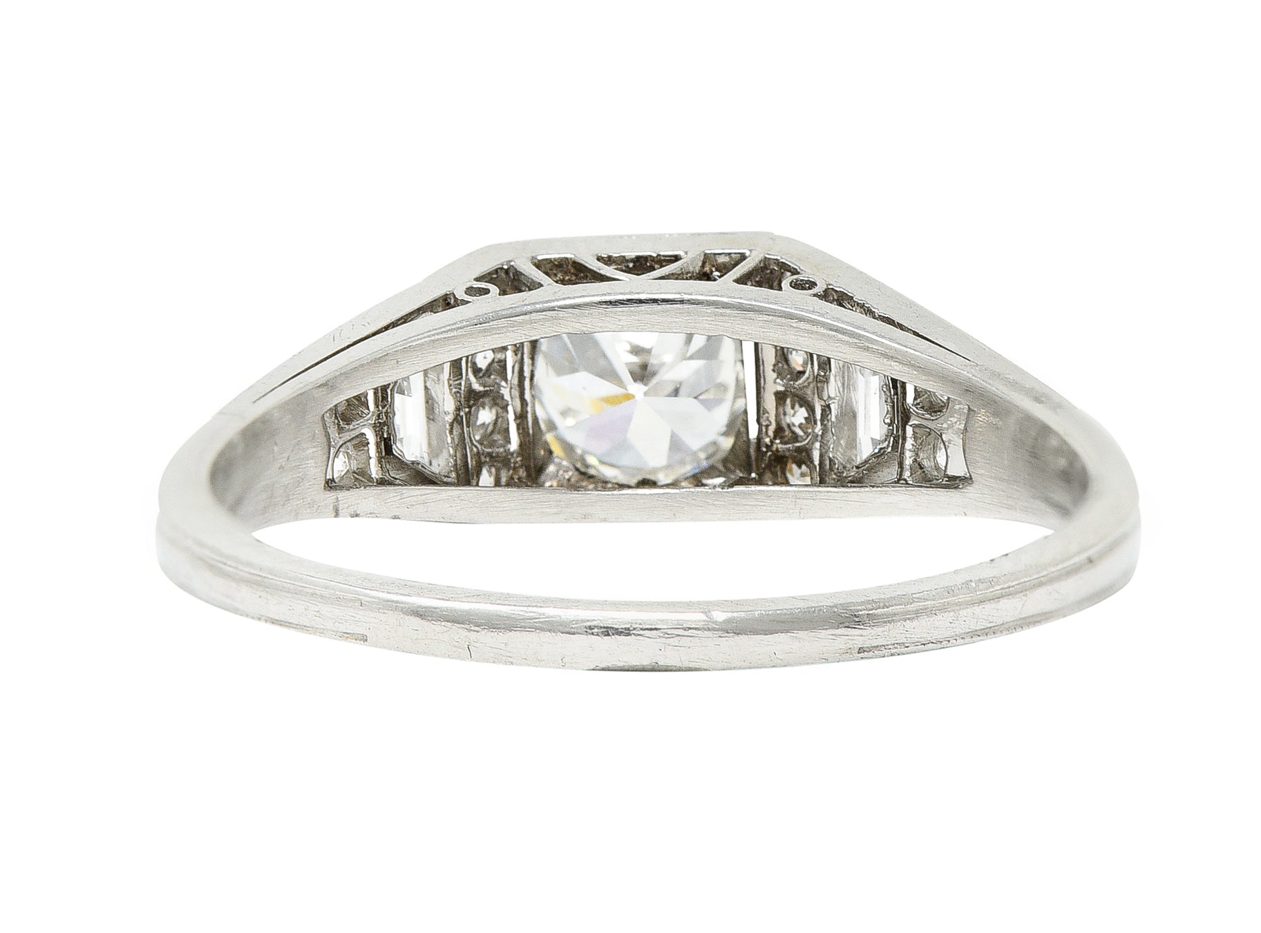 1927 Art Deco 0.83 CTW Diamond Platinum Engagement RingRings - Wilson's Estate Jewelry