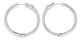 1.50 CTW Diamond 14 Karat White Gold Inside Out 30 MM Hoop EarringsEarrings - Wilson's Estate Jewelry