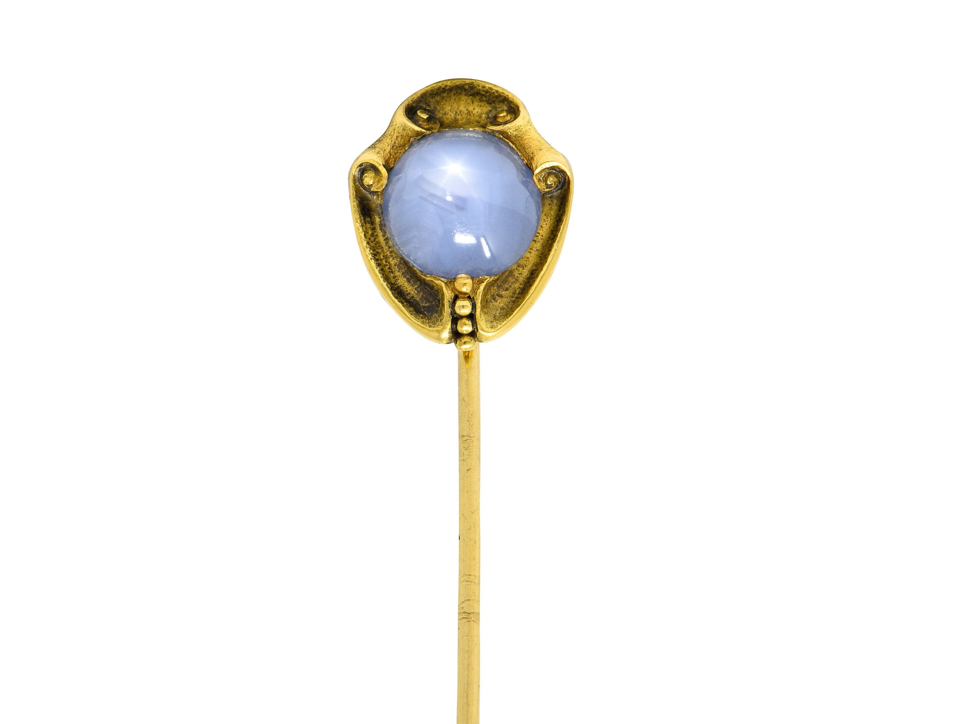 Tiffany & Co. Art Nouveau 3.96 CTW Star Sapphire 18 Karat Gold StickpinStick Pin - Wilson's Estate Jewelry