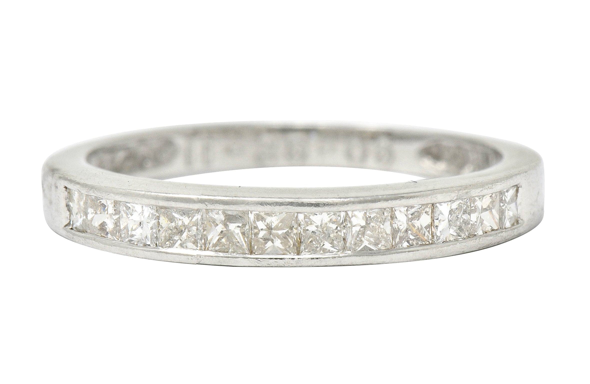 Contemporary Diamond Platinum Channel Anniversary Band Ring - Wilson's Estate Jewelry