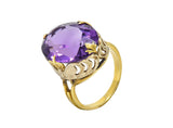 Art Nouveau Amethyst 14 Karat Two-Tone Gold Butterfly Statement RingRing - Wilson's Estate Jewelry