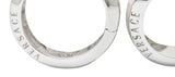 Versace Hardstone 18 Karat White Gold Greek Key Contemporary Hoop Earrings - Wilson's Estate Jewelry