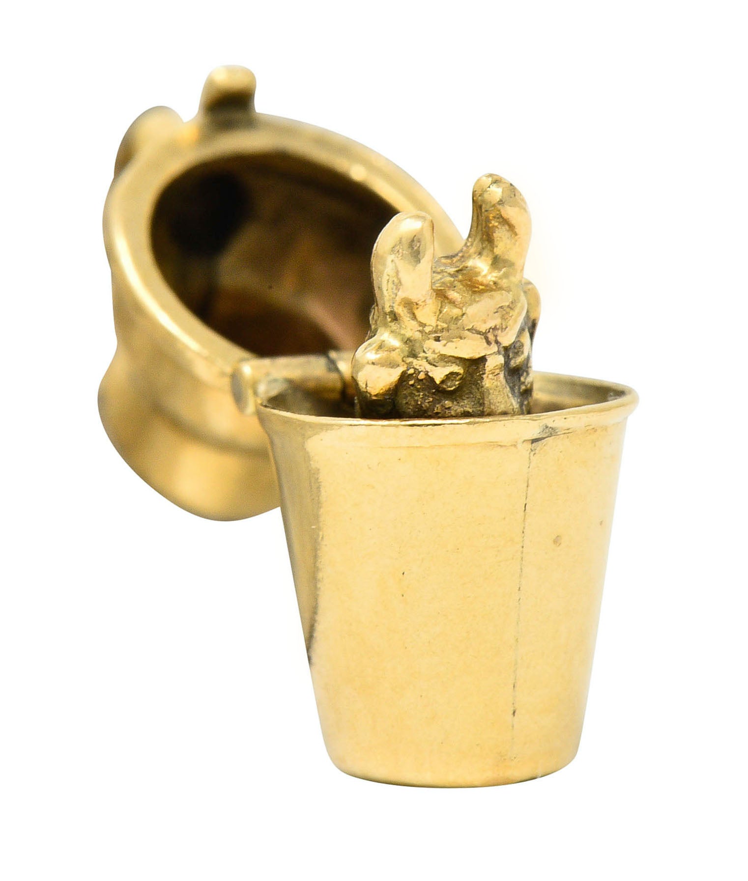 Retro 14 Karat Gold Devil Martini Shaker Charmcharm - Wilson's Estate Jewelry