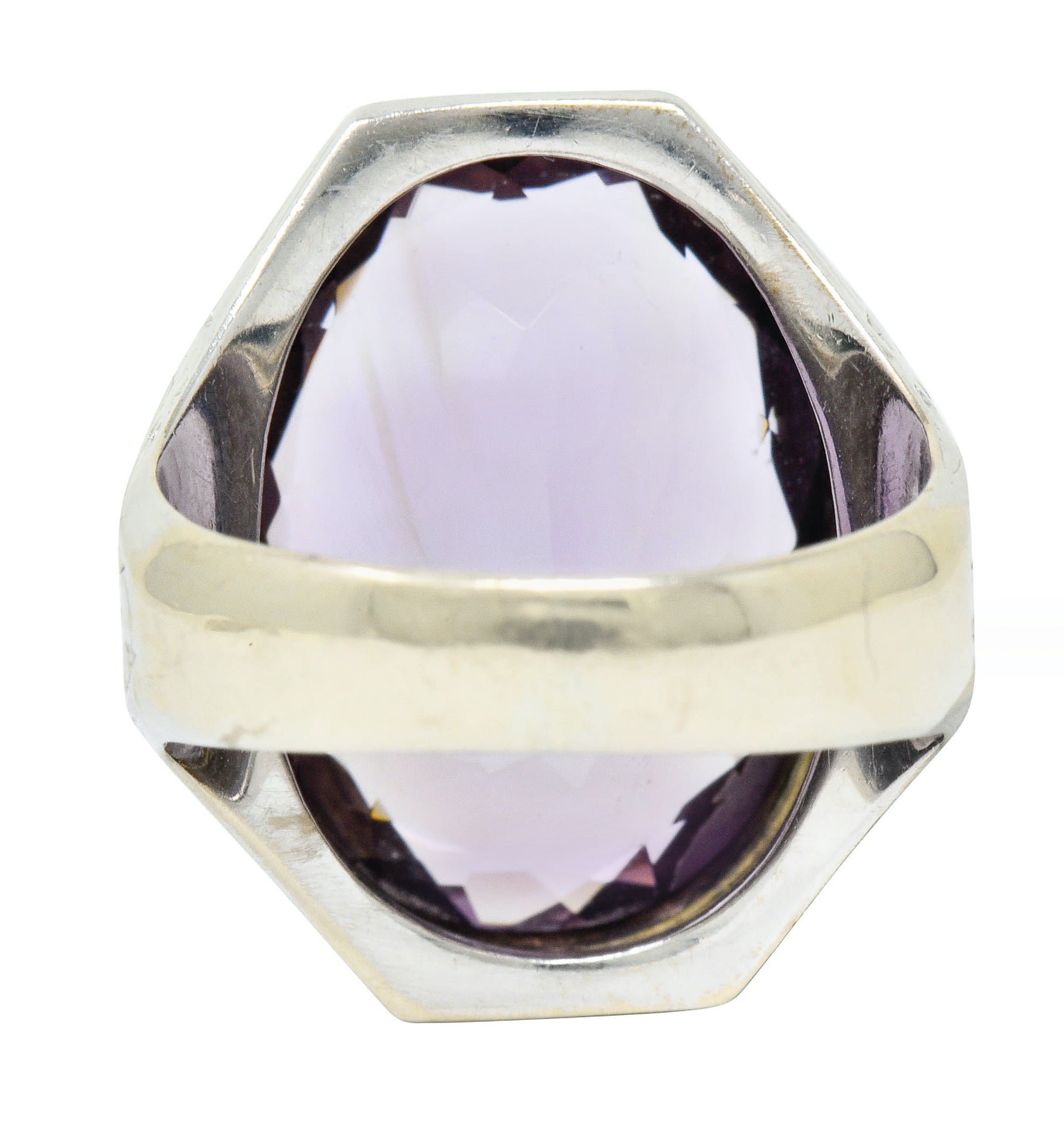 1930's Art Deco Amethyst 14 Karat White Gold Statement RingRing - Wilson's Estate Jewelry