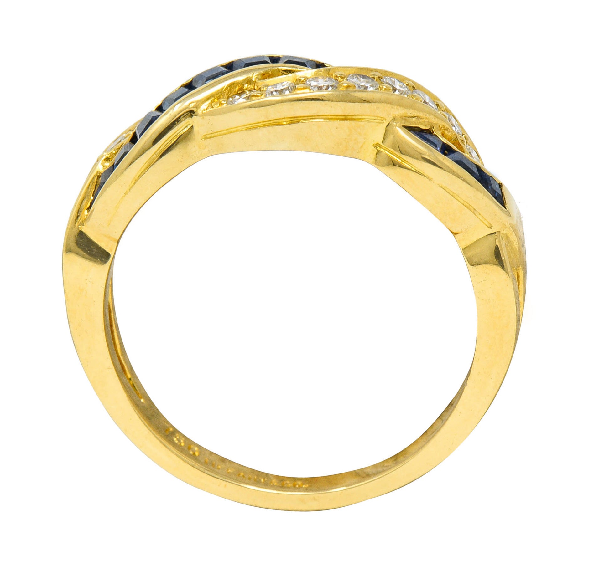 Tiffany & Co. Sapphire Diamond 18 Karat Gold Interlaced Band RingRing - Wilson's Estate Jewelry