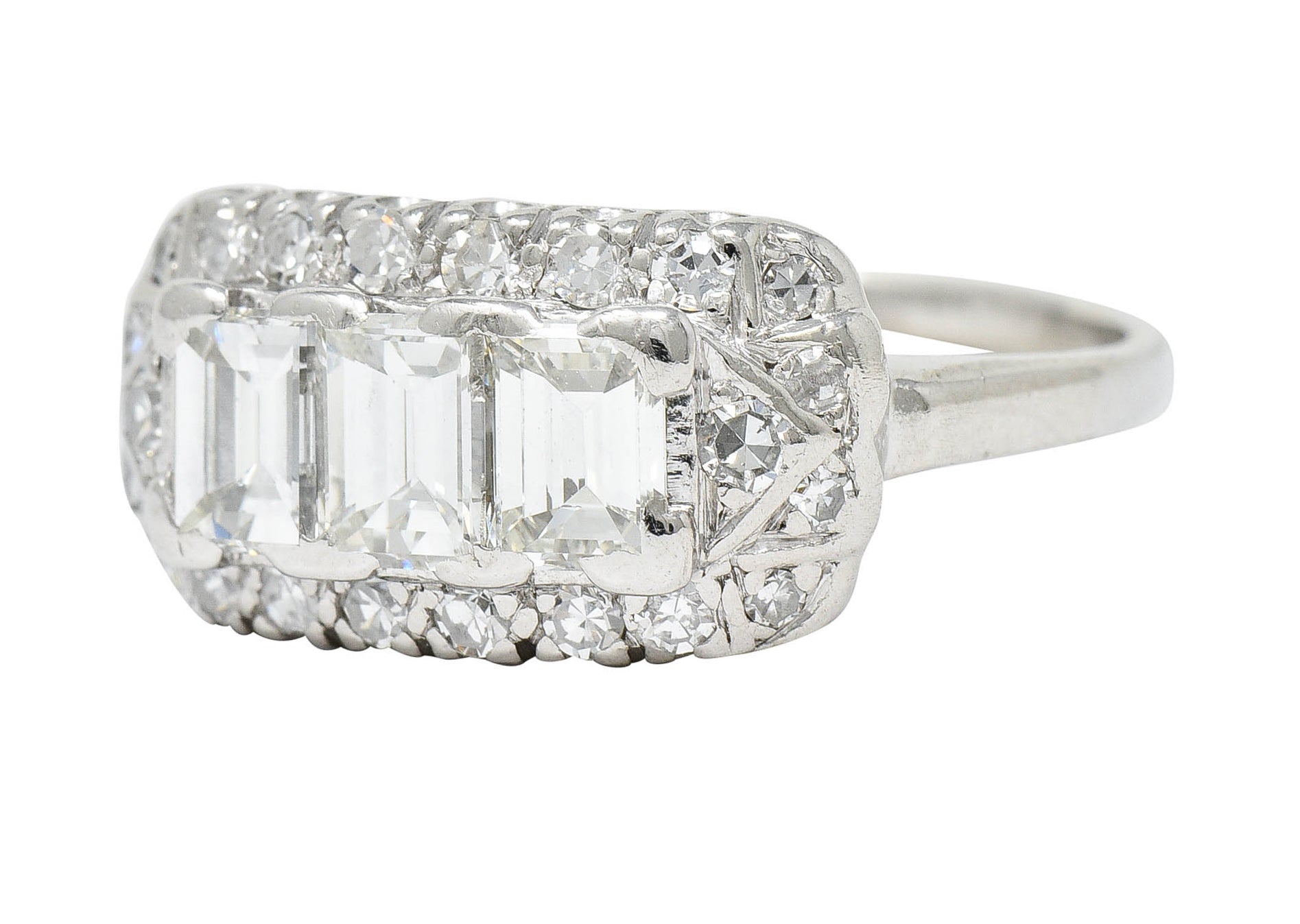 1950's Mid-Century 2.00 CTW Diamond Platinum Dinner RingRing - Wilson's Estate Jewelry