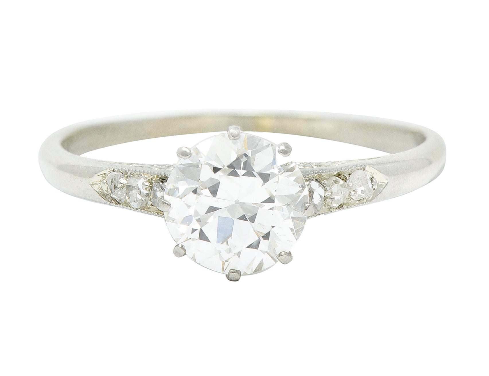 Edwardian 1.10 CTW Diamond Platinum Solitaire Engagement RingRing - Wilson's Estate Jewelry