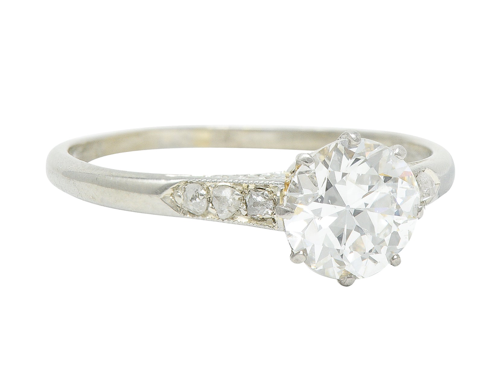 Edwardian 1.10 CTW Diamond Platinum Solitaire Engagement RingRing - Wilson's Estate Jewelry