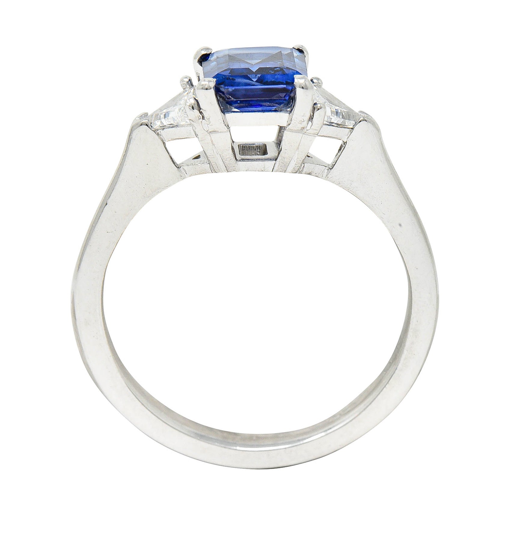 Contemporary 1.25 CTW Sapphire Diamond Three Stone RingRing - Wilson's Estate Jewelry