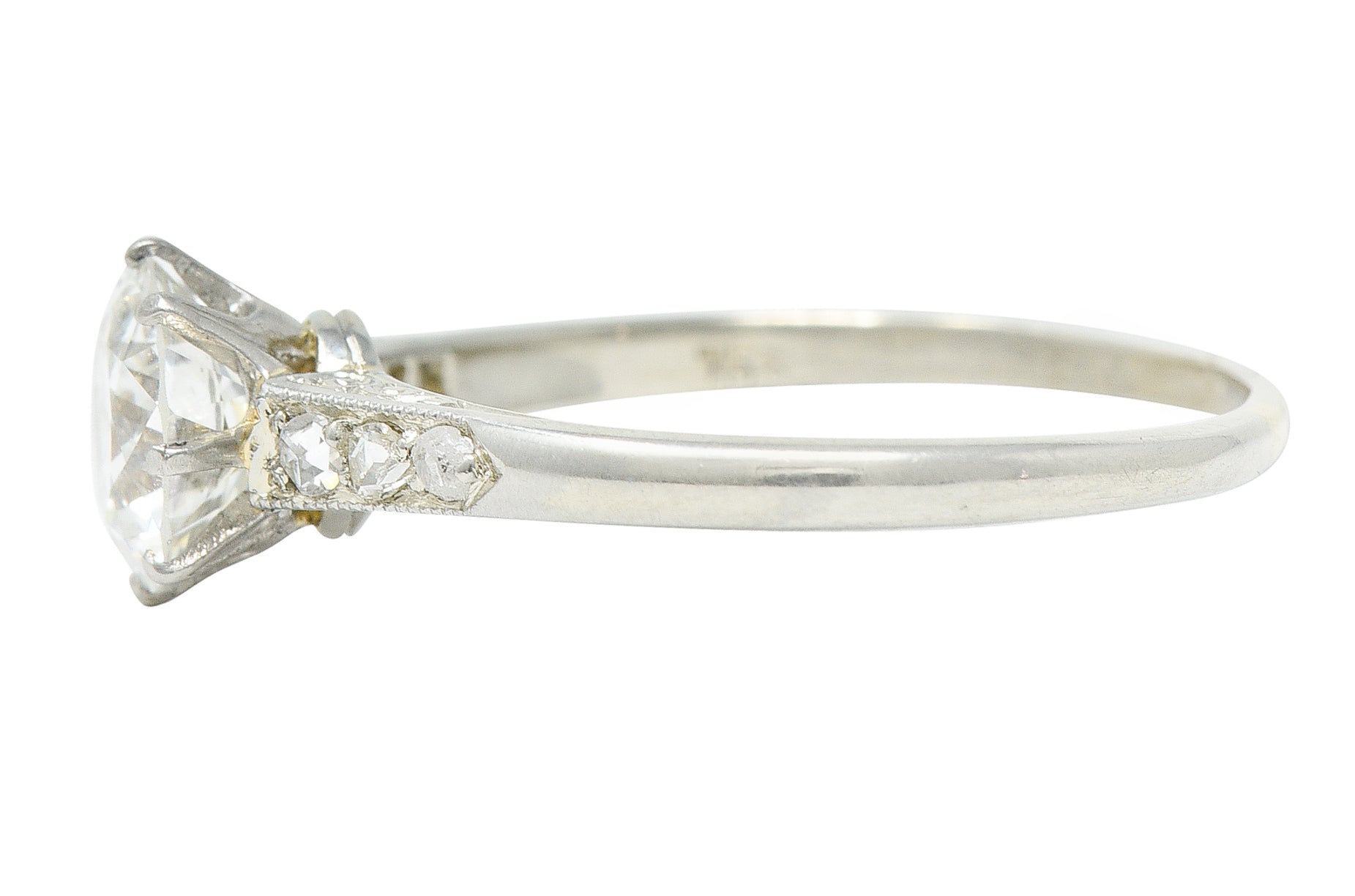 Edwardian 1.10 CTW Diamond Platinum Solitaire Engagement RingRing - Wilson's Estate Jewelry