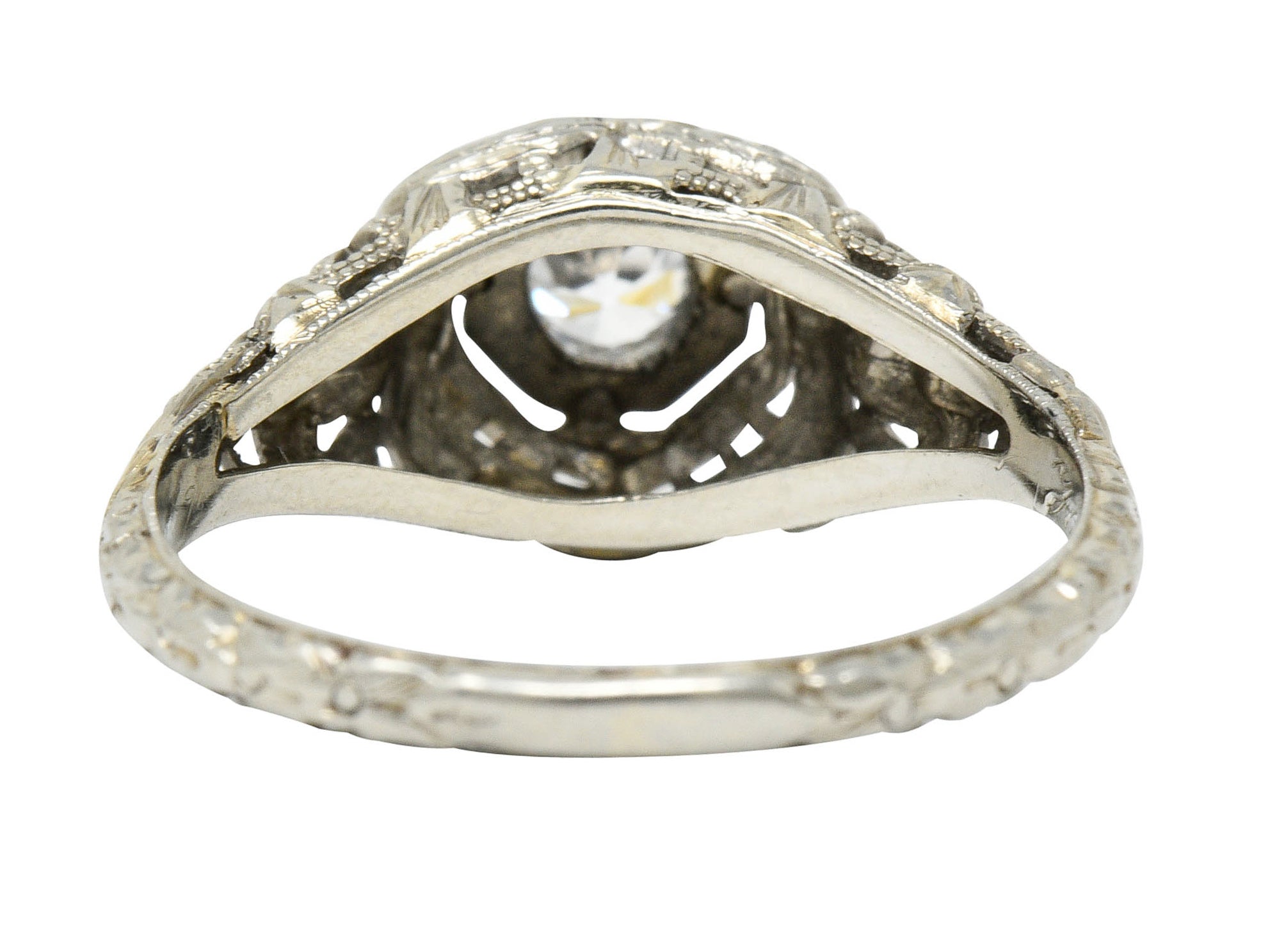 Late Edwardian Diamond 18 Karat White Gold Engagement RingRing - Wilson's Estate Jewelry