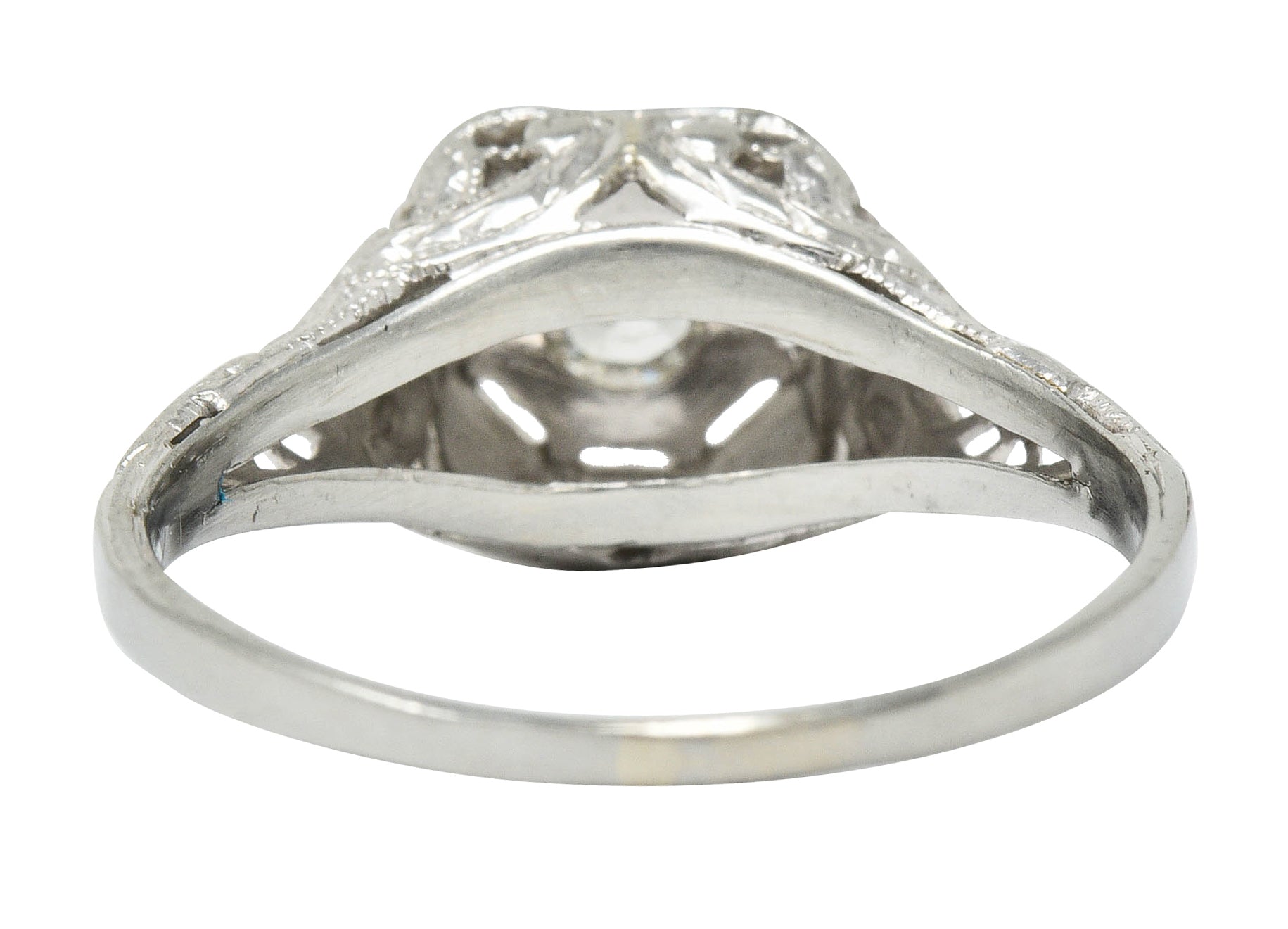 Edwardian Diamond 18 Karat White Gold Engagement RingRing - Wilson's Estate Jewelry