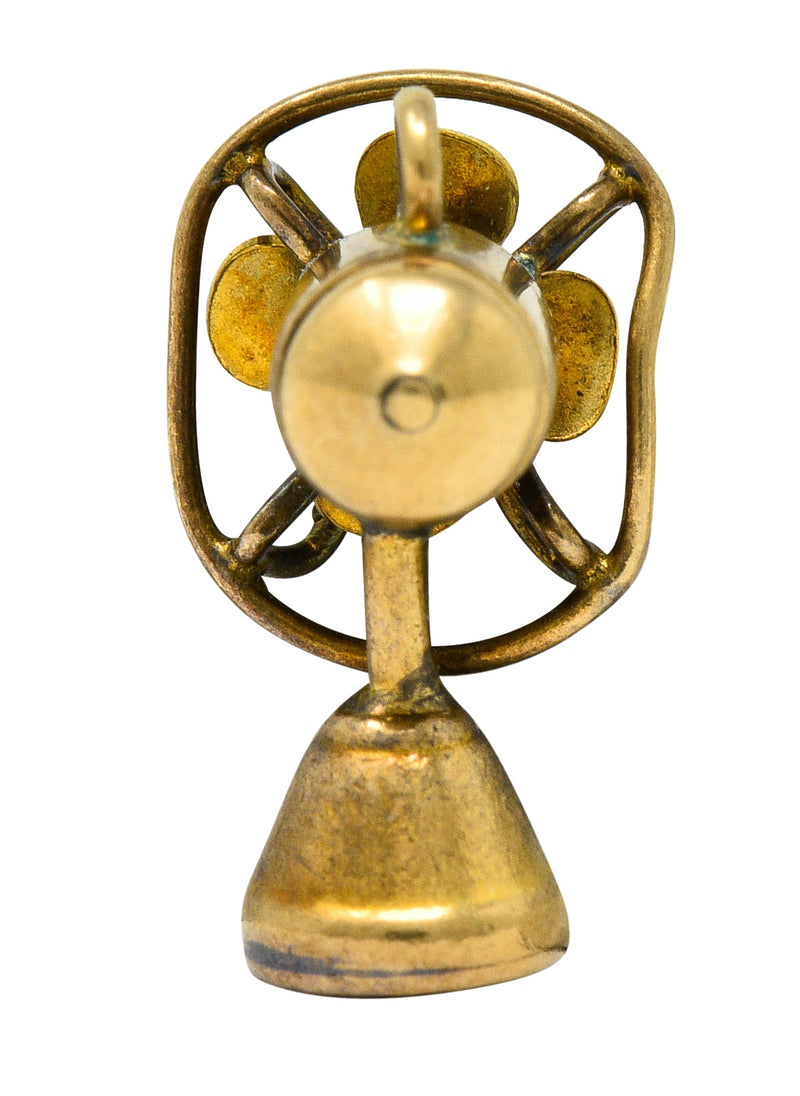 1950's Mid-Century 10 Karat Gold Fan Charmcharm - Wilson's Estate Jewelry