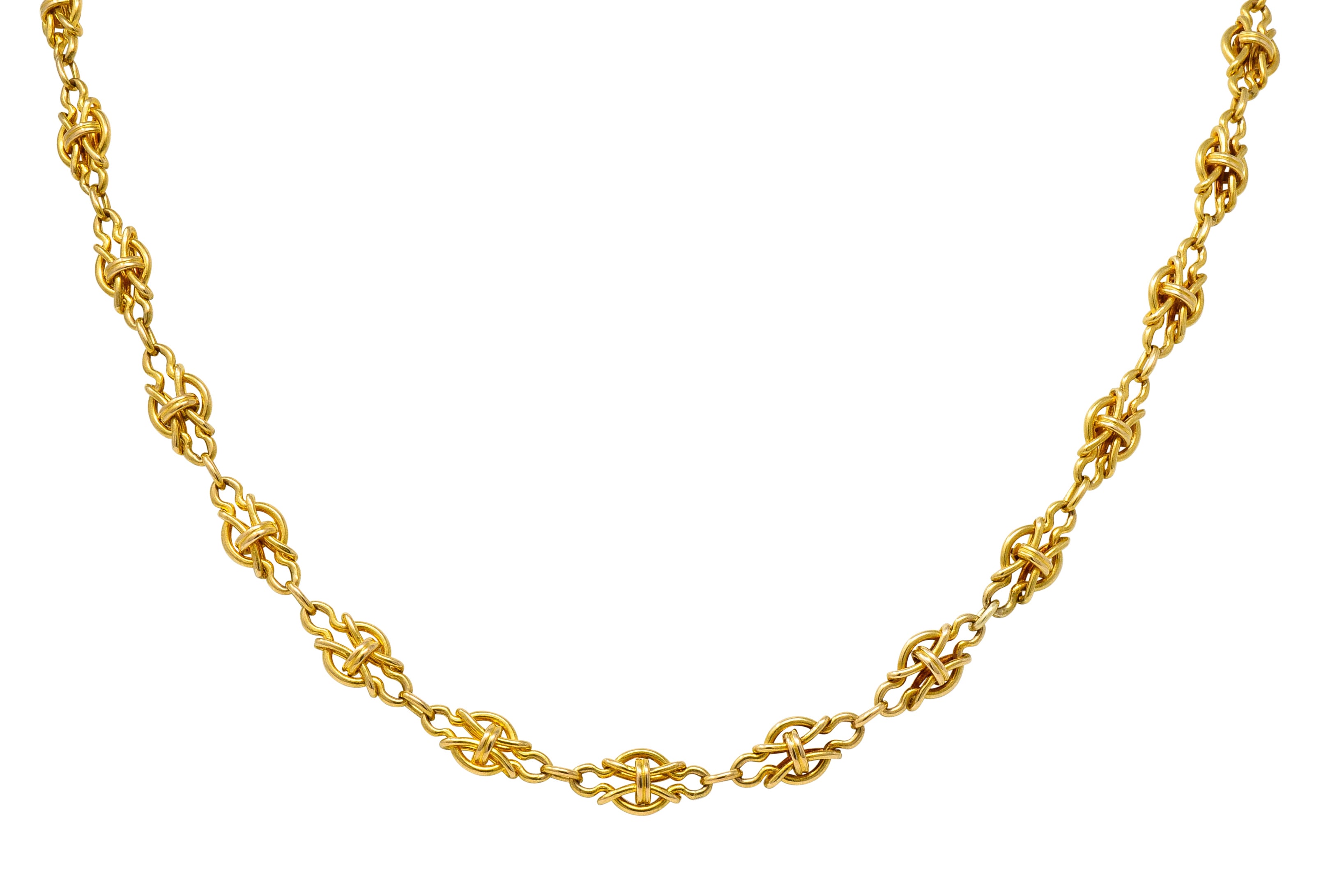 Victorian 18 Karat Gold 29 Inch Long Chain Necklace Circa 1900Necklace - Wilson's Estate Jewelry