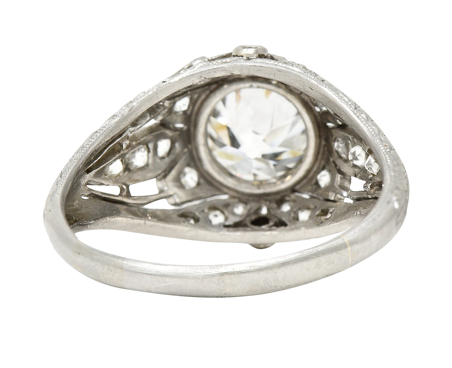 Art Deco 1.56 CTW Old European Cut Diamond Platinum Engagement Ring GIA Wilson's Estate Jewelry