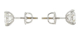 Contemporary 1.86 CTW Round Brilliant Diamond 14 Karat White Gold Screwback Stud Earrings Wilson's Estate Jewelry