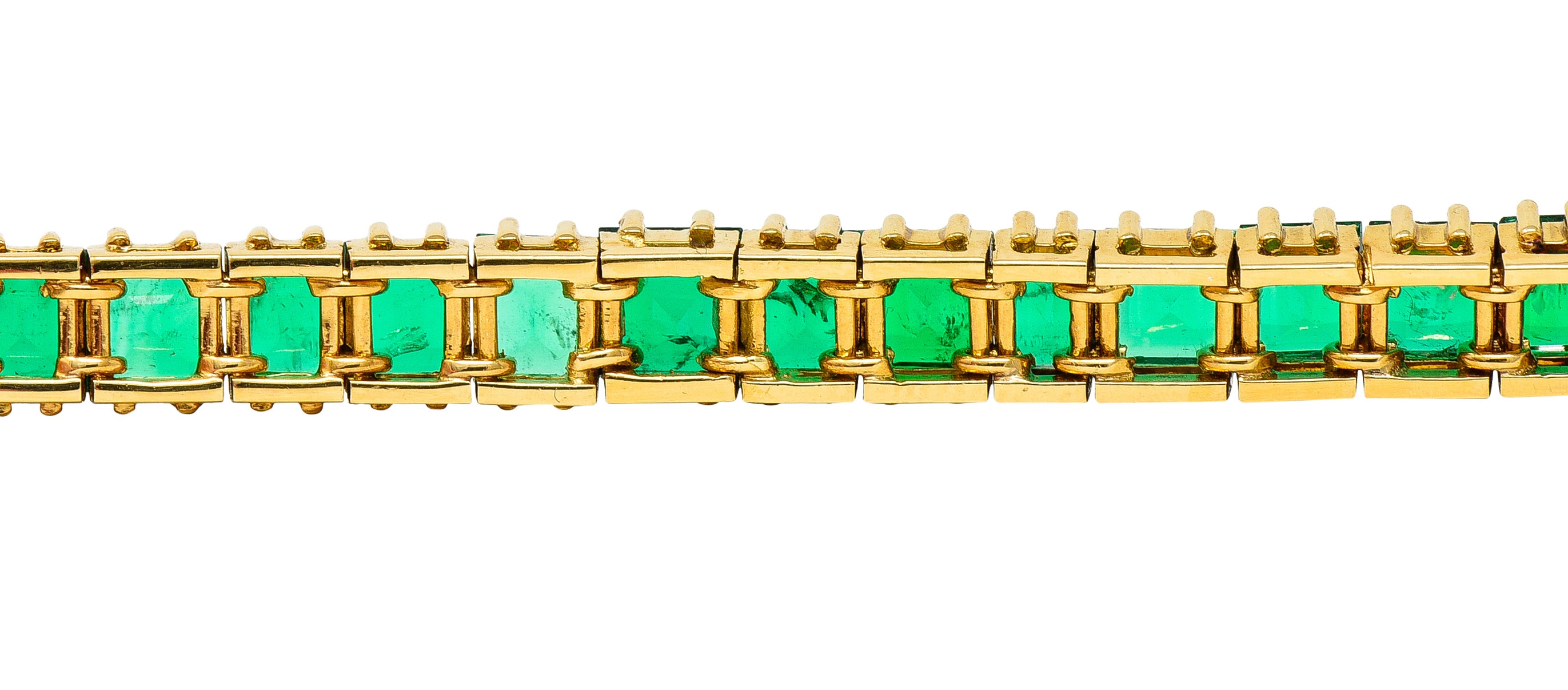 Boucheron Paris 12.50 CTW Emerald 18 Karat Yellow Gold Gemstone Line BraceletBracelet - Wilson's Estate Jewelry