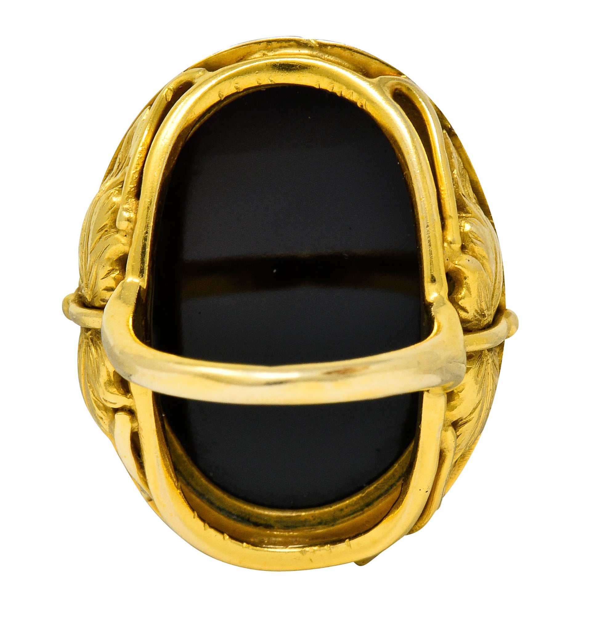 Vintage Hardstone 14 Karat Gold Ornate Cameo Ring Circa 1900 - Wilson's Estate Jewelry