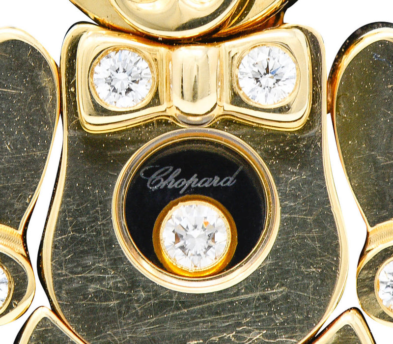 Chopard Diamond 18 Karat Yellow Gold Happy Diamond Bear PendantNecklace - Wilson's Estate Jewelry