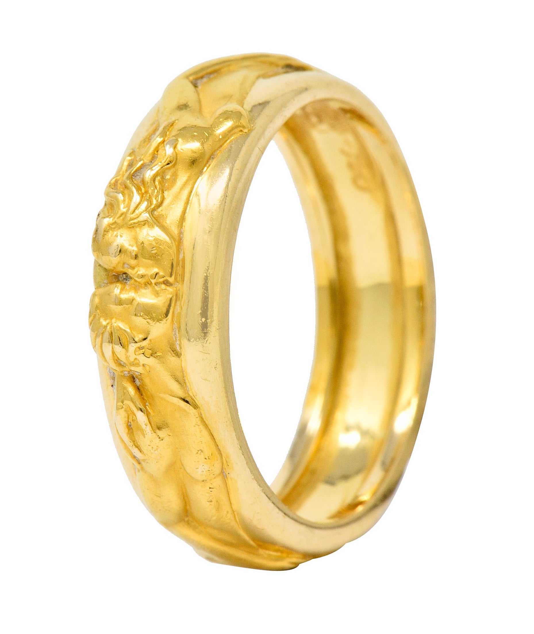 Carrera Y Carrera 18 Karat Gold 6.5 MM Promesa Unisex Band Ring Circa 2014 - Wilson's Estate Jewelry