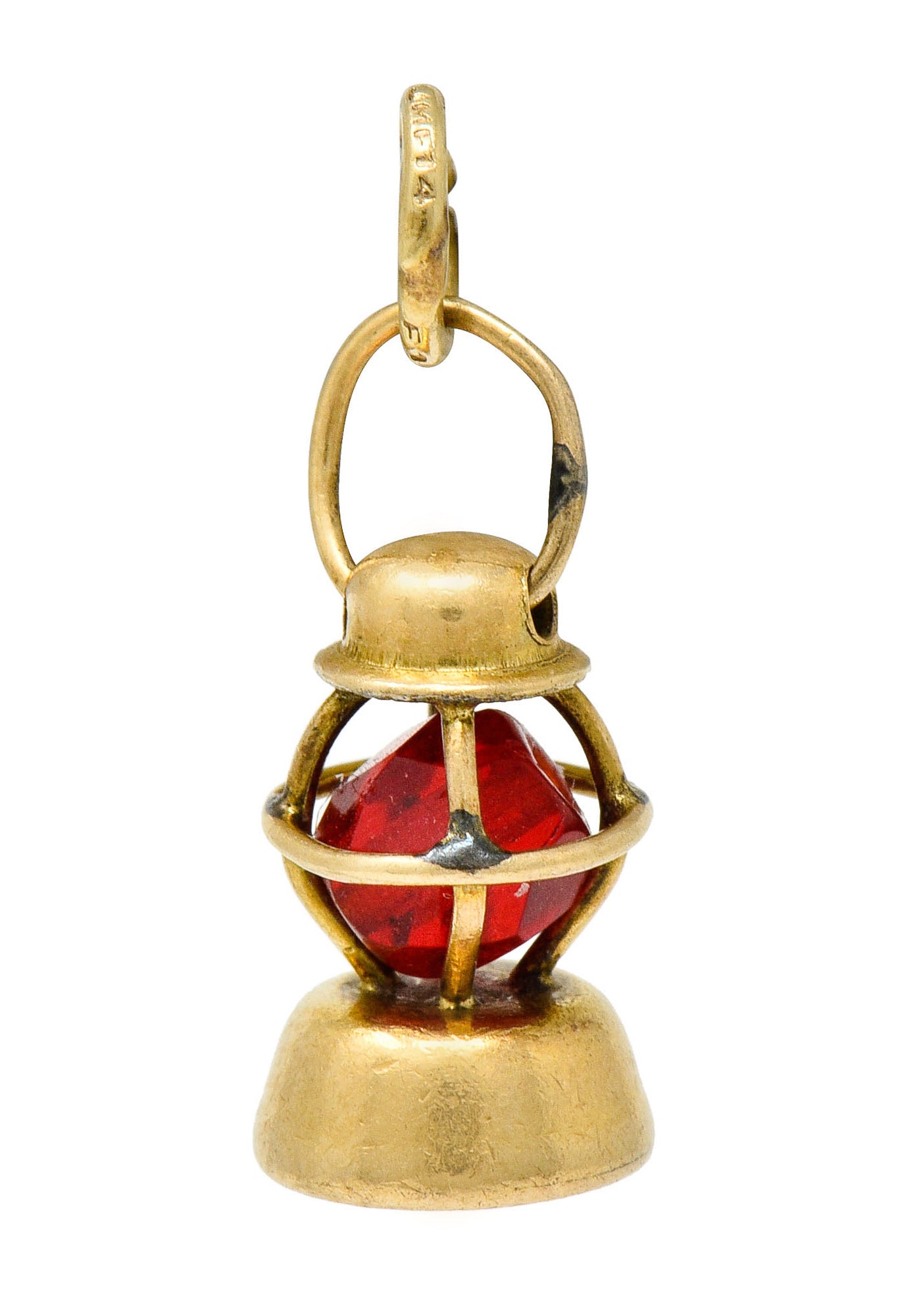 Art Deco 14 Karat Gold Nautical Lantern Charm - Wilson's Estate Jewelry