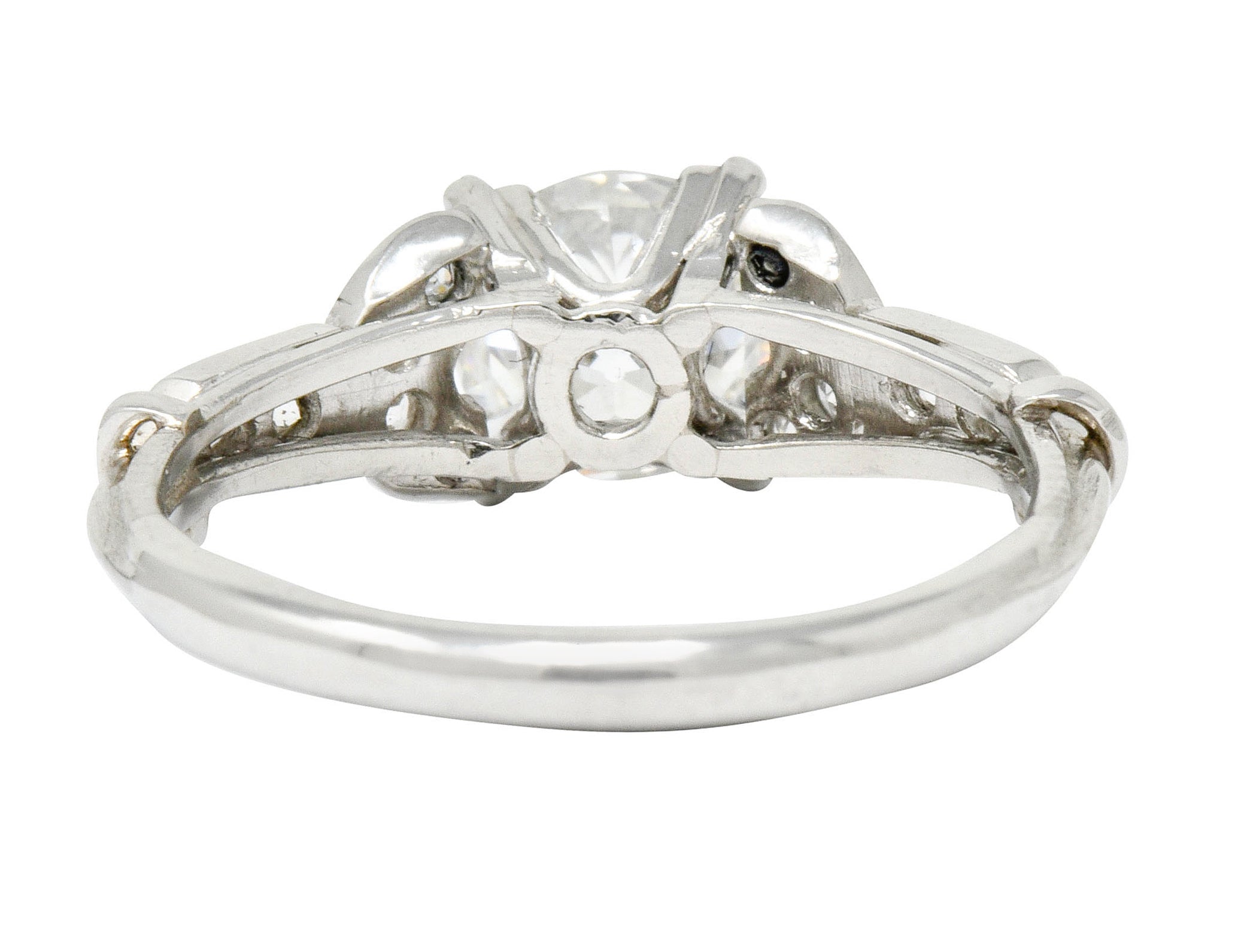 Exquisite Art Deco 1.39 CTW Diamond Platinum Engagement Ring GIA Wilson's Estate Jewelry