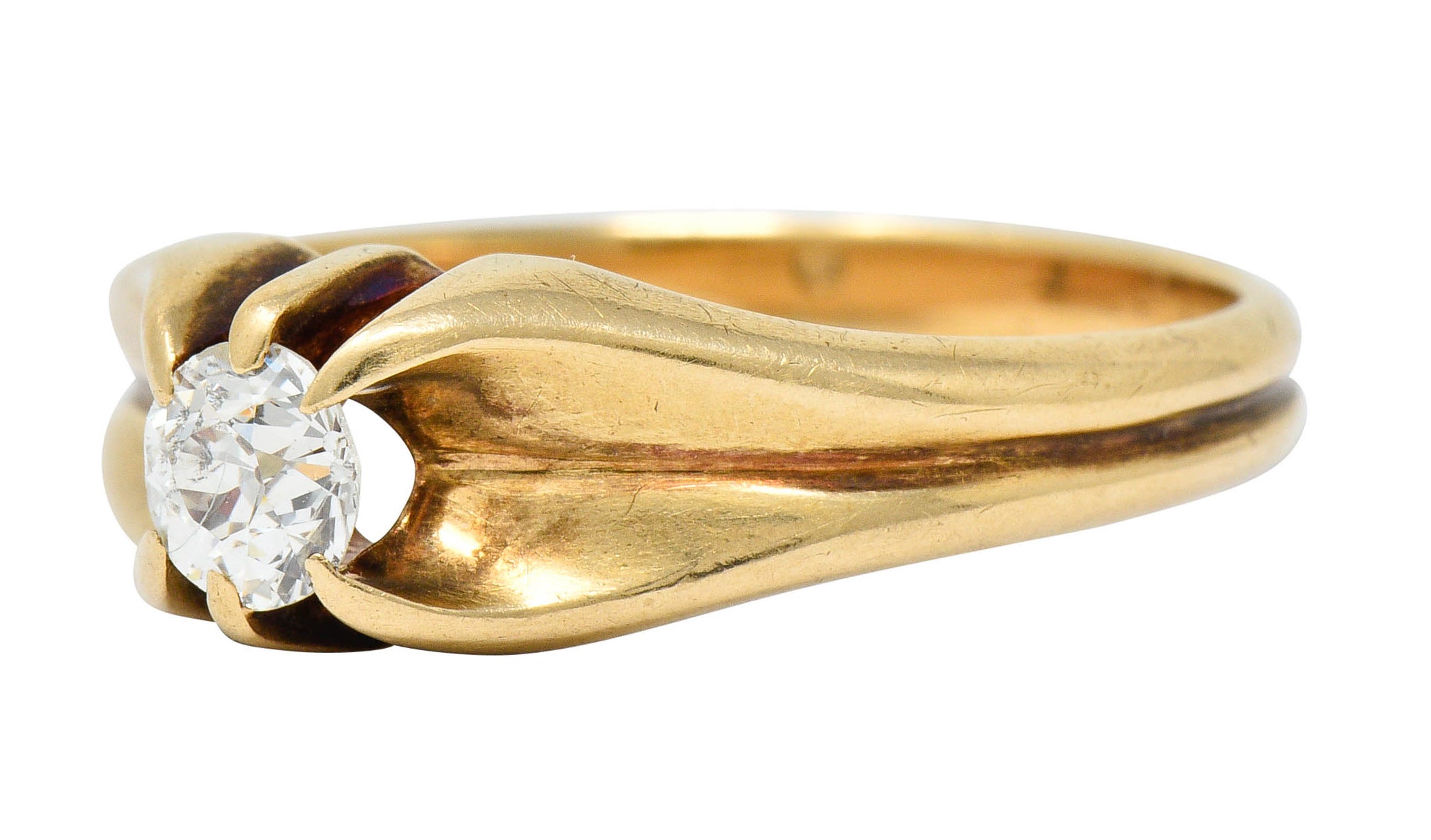 Victorian 0.35 CTW Diamond 14 Karat Gold Unisex Ring Circa 1900Ring - Wilson's Estate Jewelry