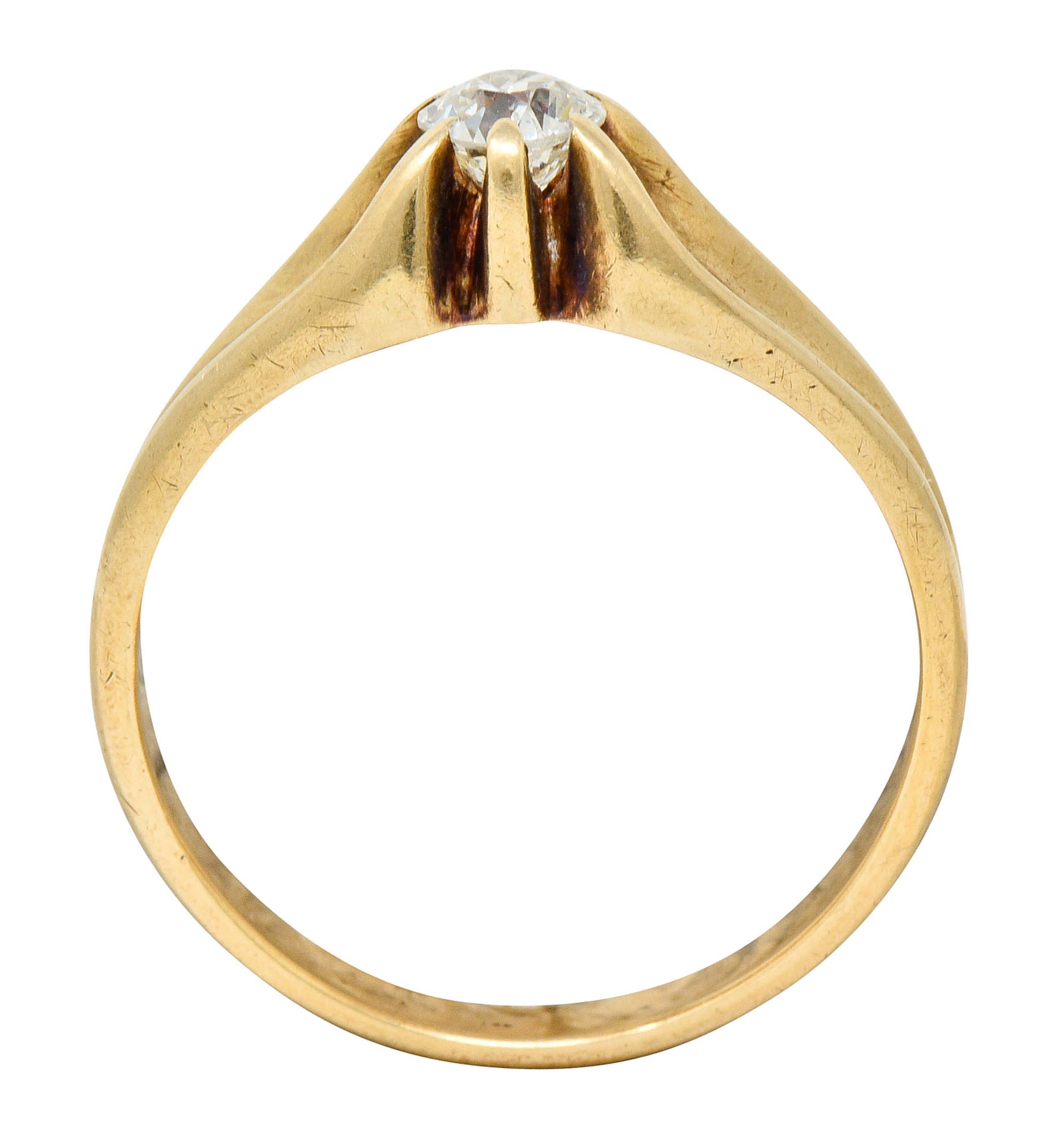 Victorian 0.35 CTW Diamond 14 Karat Gold Unisex Ring Circa 1900Ring - Wilson's Estate Jewelry