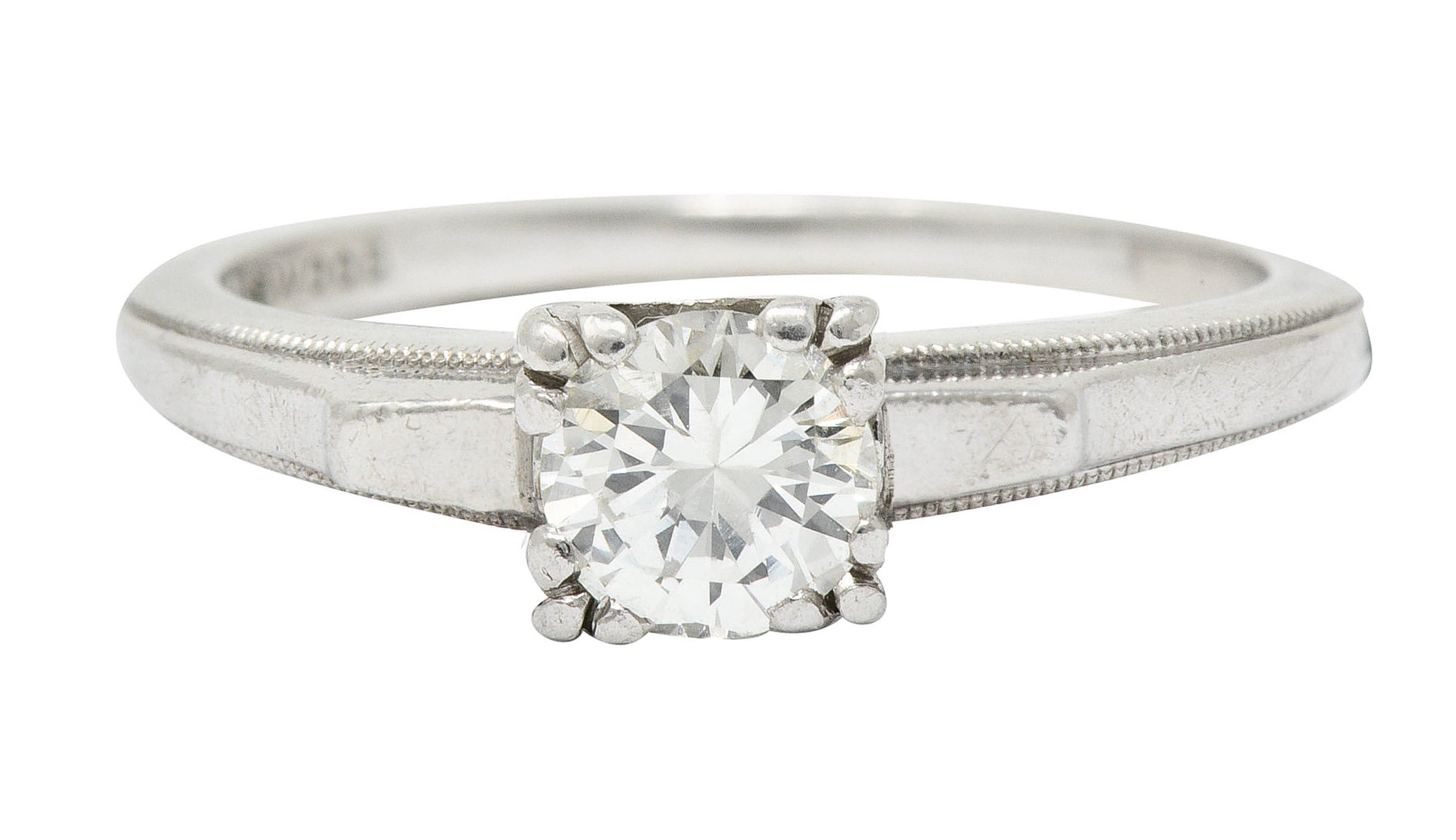 J.R. Wood & Sons. Retro 0.51 CTW Diamond Platinum Engagement RingRing - Wilson's Estate Jewelry