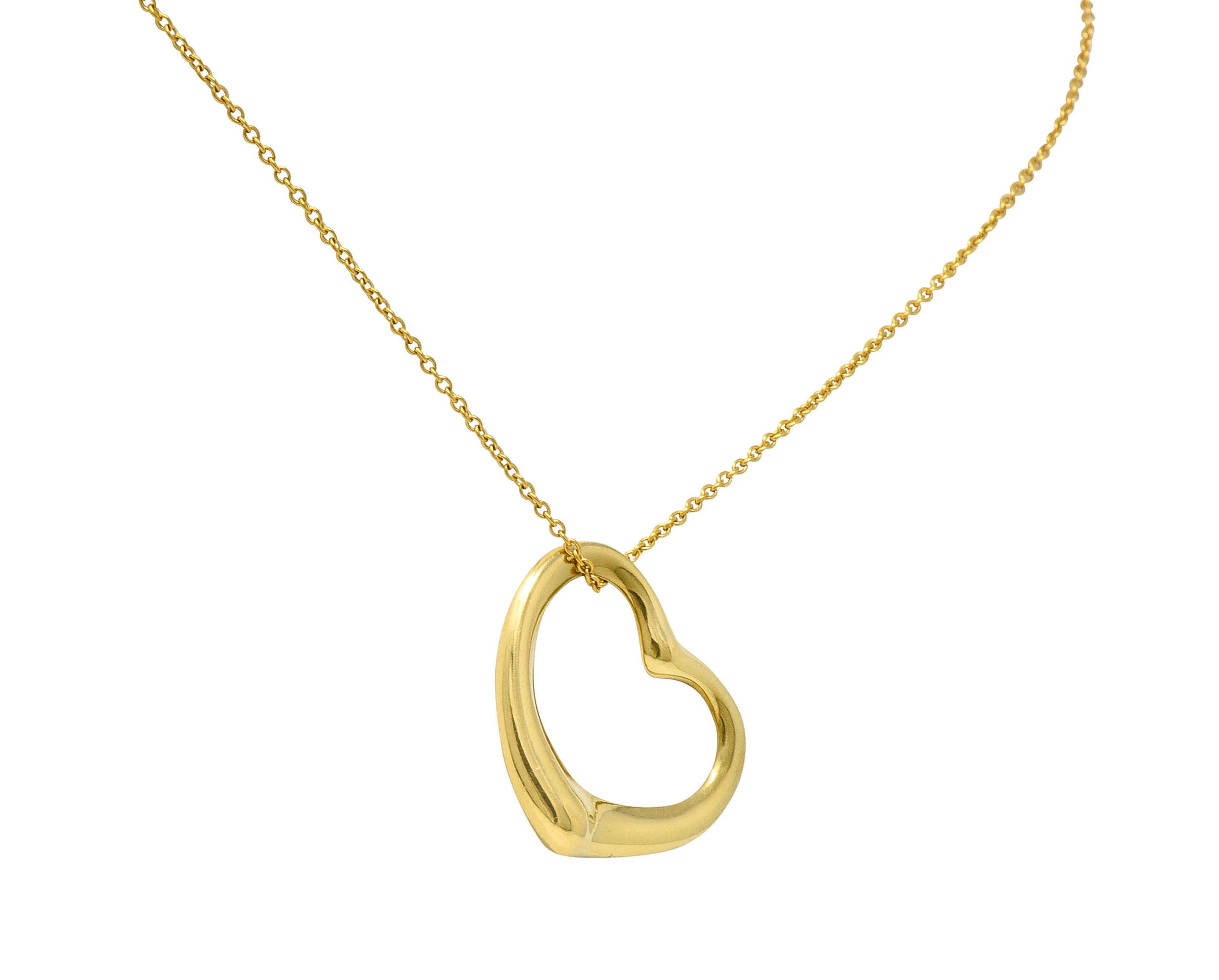 Elsa Peretti Tiffany & Co. 18 Karat Gold 22MM Open Heart Pendant NecklaceNecklace - Wilson's Estate Jewelry