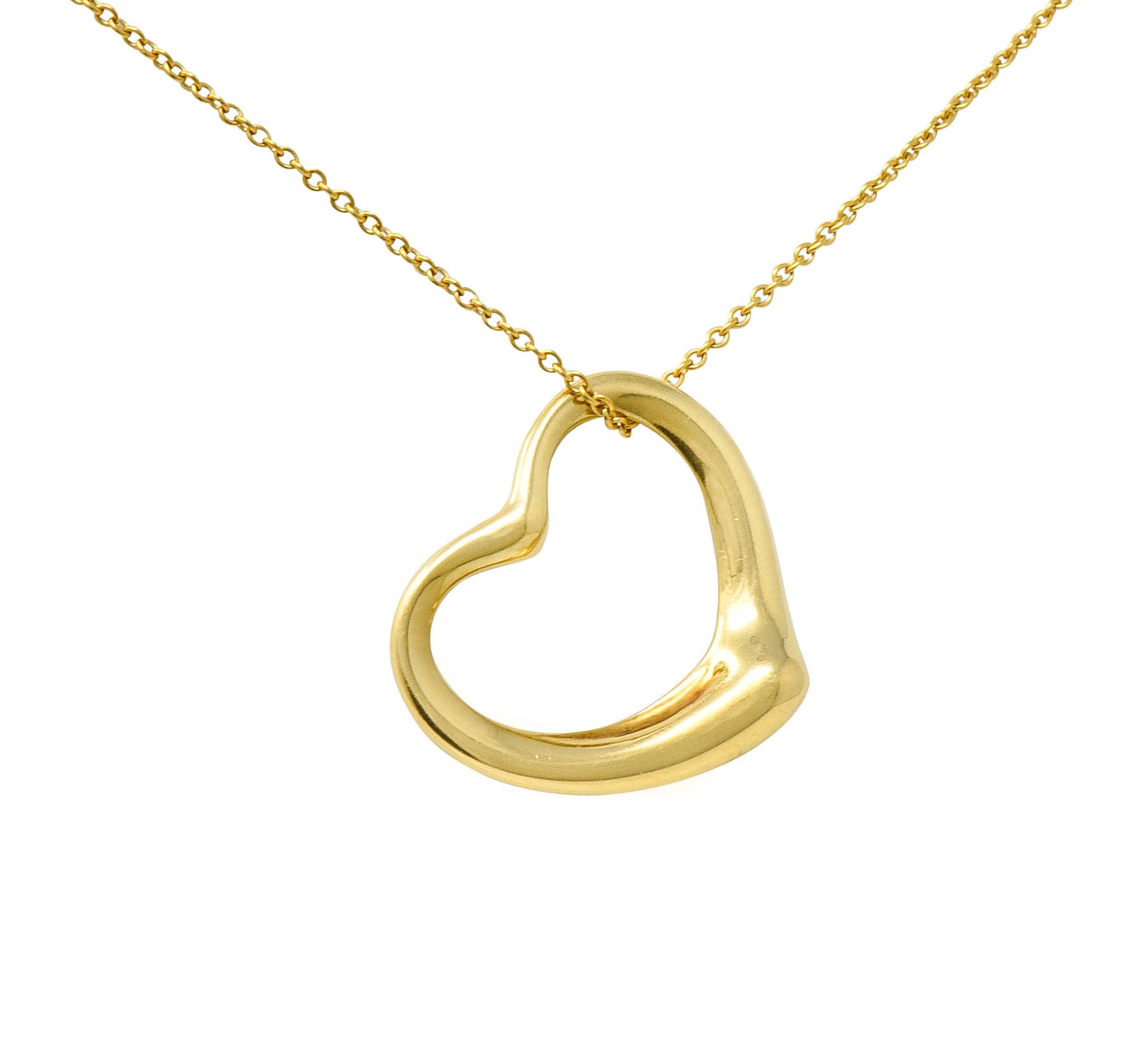 Elsa Peretti Tiffany & Co. 18 Karat Gold 22MM Open Heart Pendant NecklaceNecklace - Wilson's Estate Jewelry