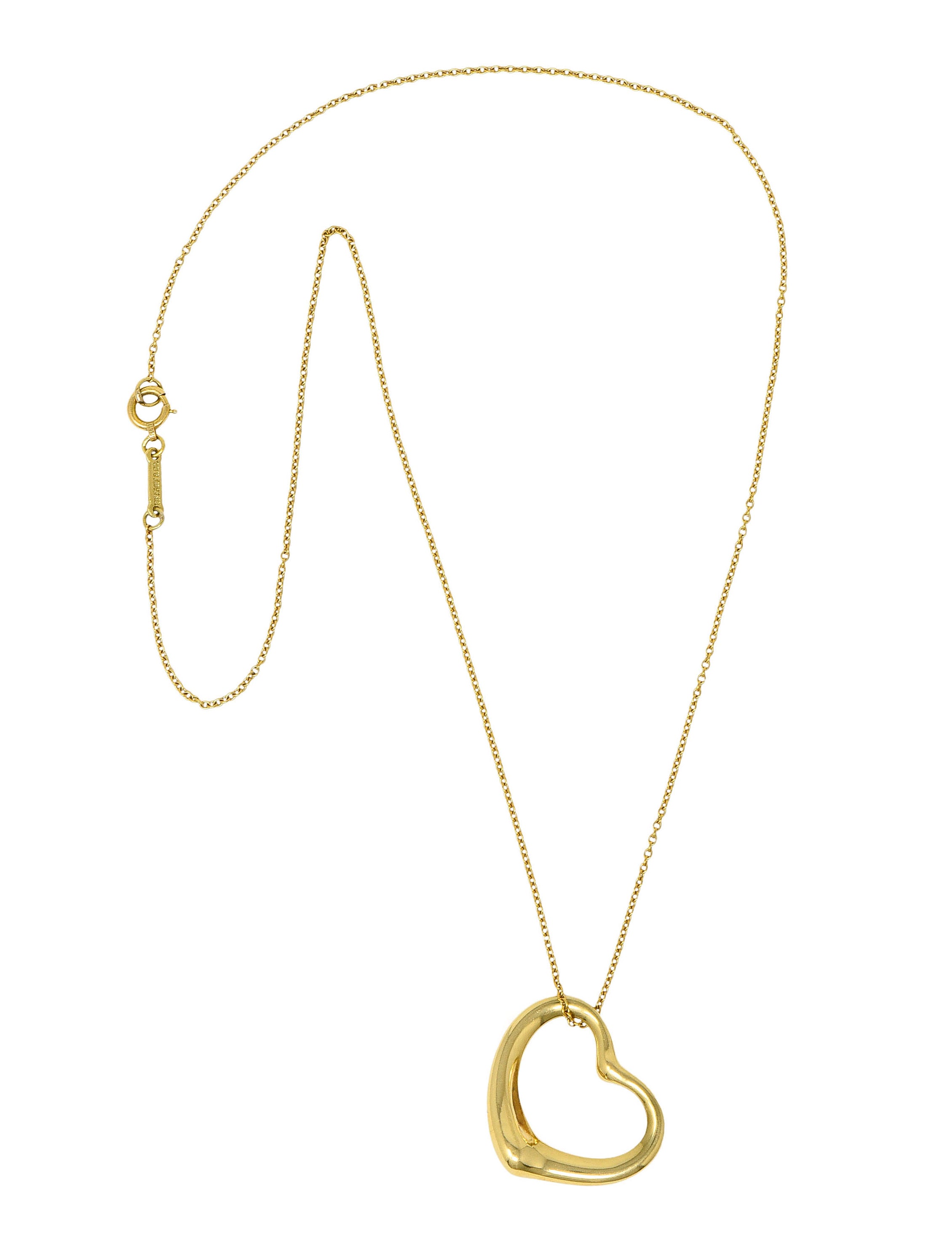 Elsa Peretti Tiffany & Co. 18 Karat Gold 22MM Open Heart Pendant NecklaceNecklace - Wilson's Estate Jewelry