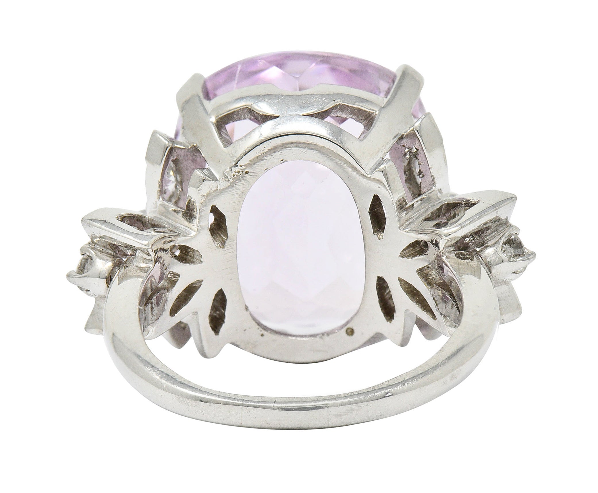 1960's Vintage Mixed Cushion Kunzite Diamond Platinum Cocktail RingRing - Wilson's Estate Jewelry