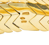 Bulgari Diamond 18 Karat Yellow Gold Spiga Cuff Bracelet Wilson's Antique & Estate Jewelry