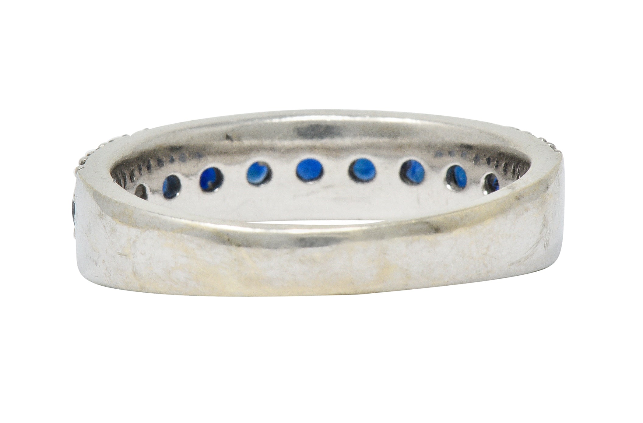 Contemporary 2.05 CTW Sapphire Diamond 14 Karat White Gold Band RingRing - Wilson's Estate Jewelry