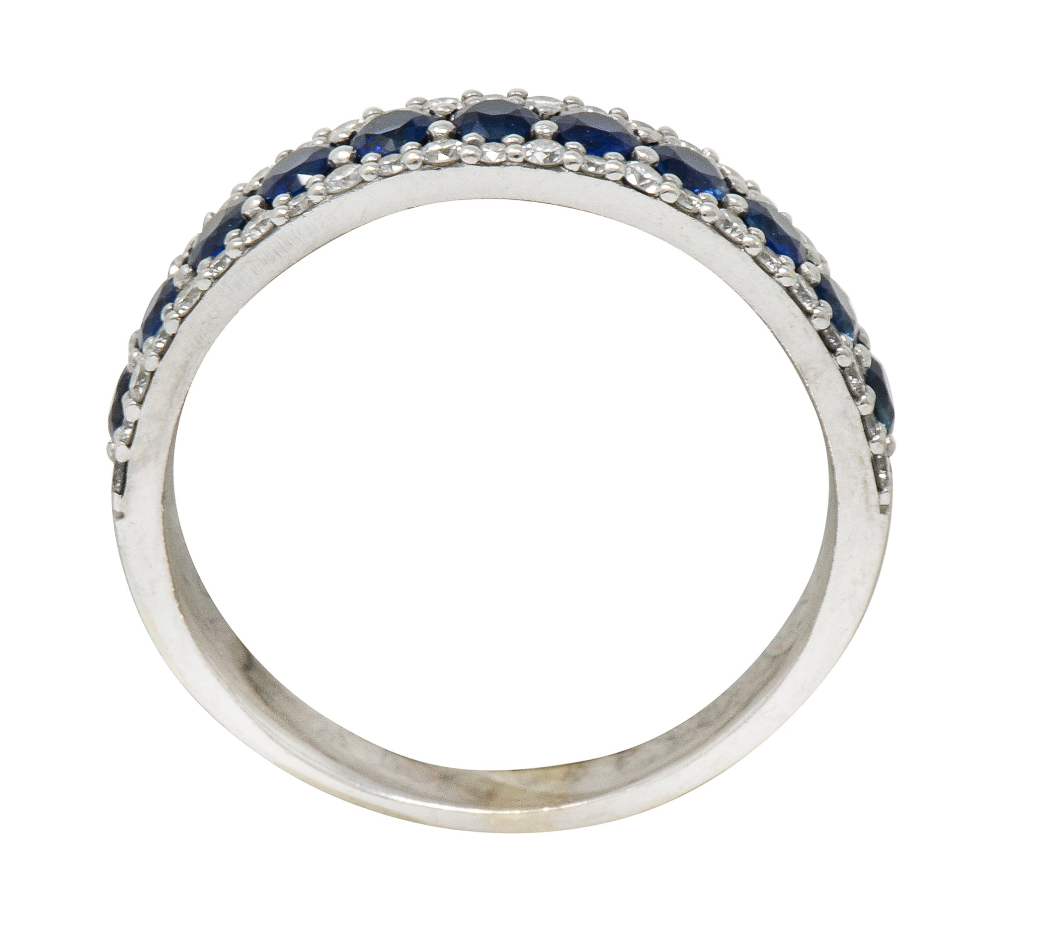 Contemporary 2.05 CTW Sapphire Diamond 14 Karat White Gold Band RingRing - Wilson's Estate Jewelry