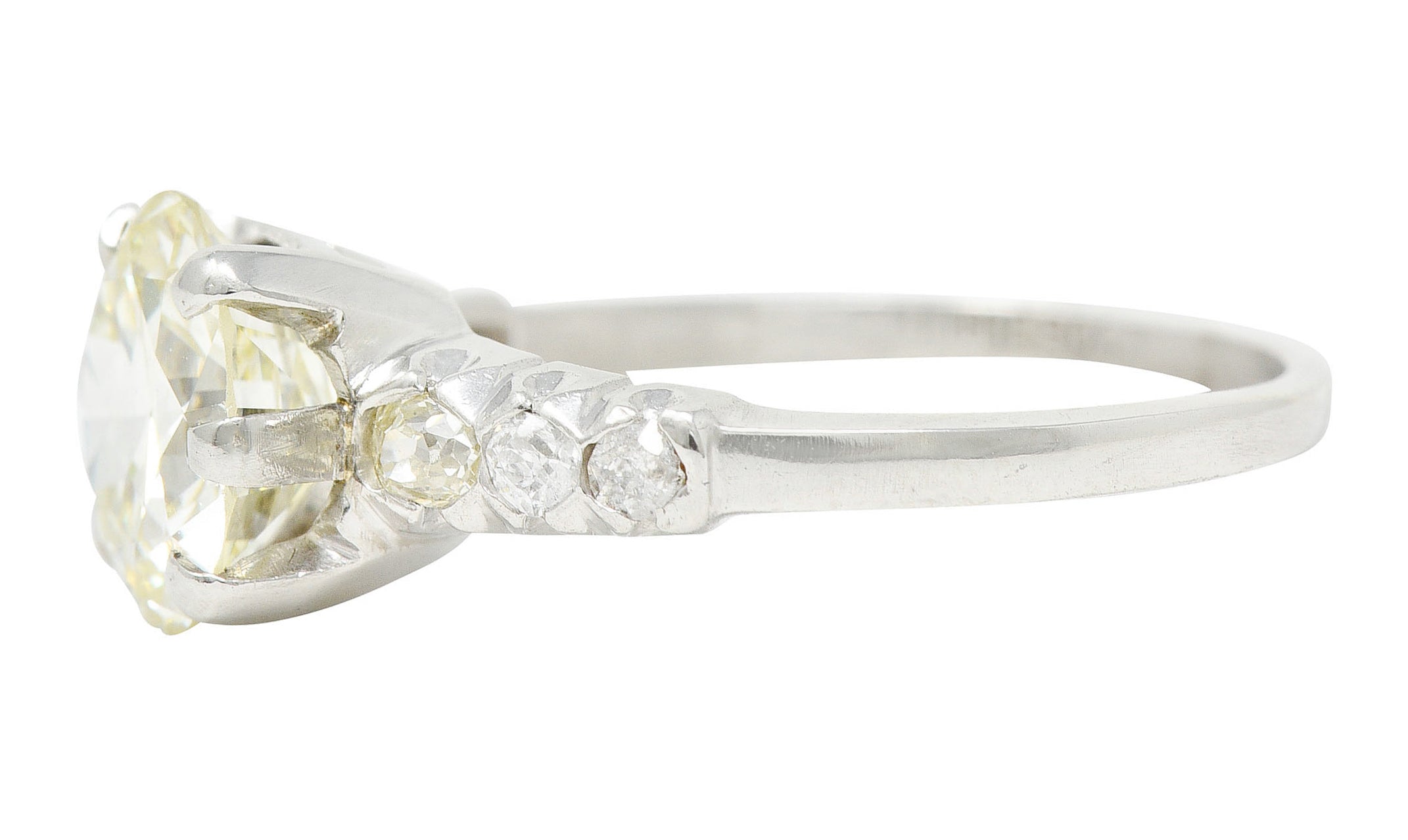 1950's Mid-Century 2.74 CTW Diamond Platinum Engagement RingRing - Wilson's Estate Jewelry