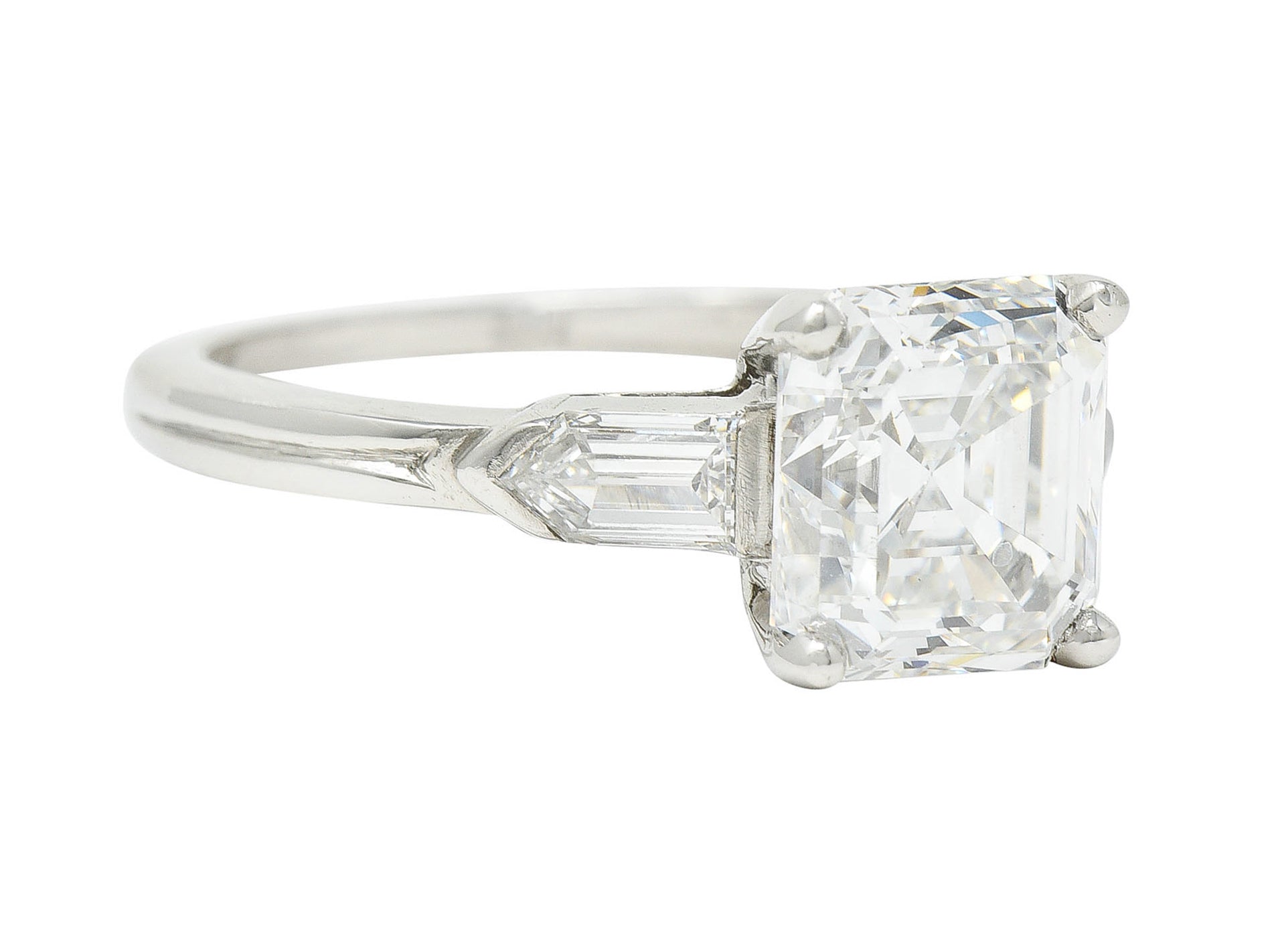 Tiffany & Co. 4.28 CTW Asscher Diamond Platinum Engagement RingRing - Wilson's Estate Jewelry