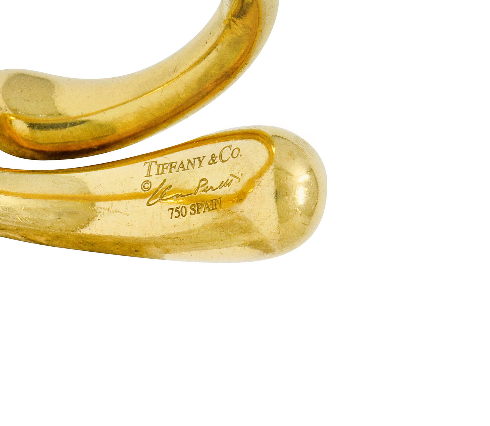 Elsa Peretti Tiffany & Co. Spain 18 Karat Gold Teardrop Bypass Ring - Wilson's Estate Jewelry