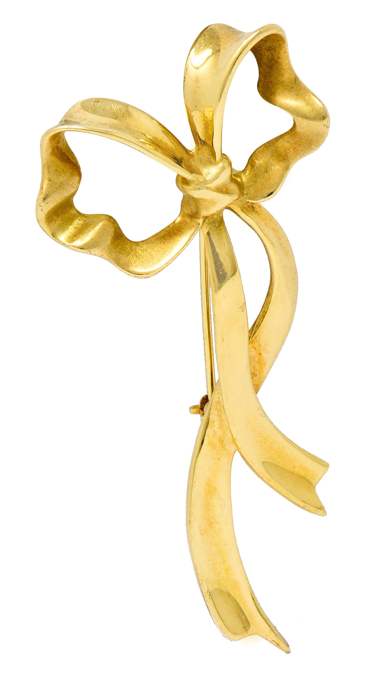 1985 Tiffany & Co. Vintage 18 Karat Gold Ribboned Bow BroochBrooch - Wilson's Estate Jewelry