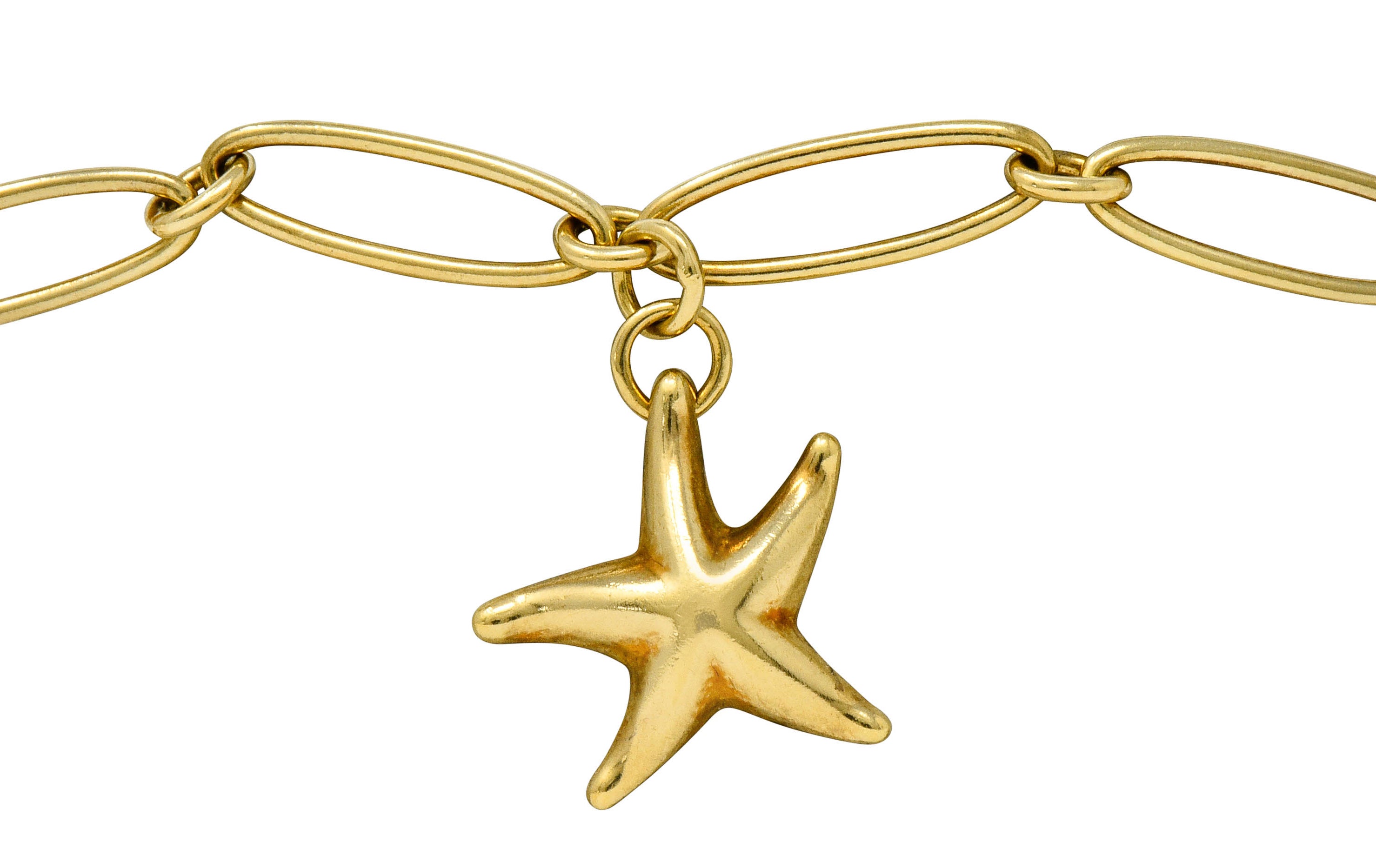 Elsa Peretti Tiffany & Co. Spain 18 Karat Gold Starfish Charm Bracelet - Wilson's Estate Jewelry