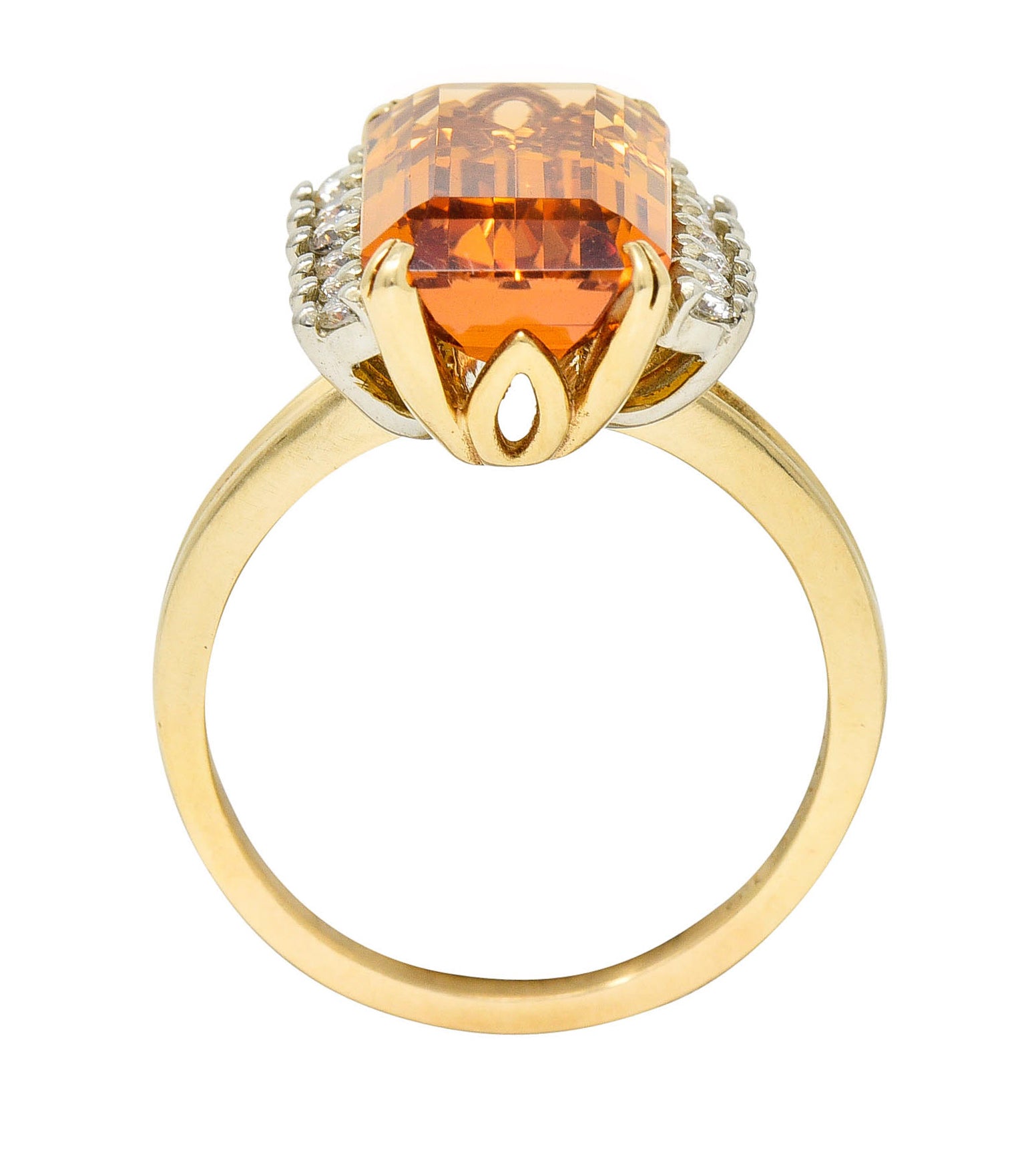 Tiffany & Co. Imperial Topaz Diamond 18 Karat Gold Platinum Gemstone RingRing - Wilson's Estate Jewelry